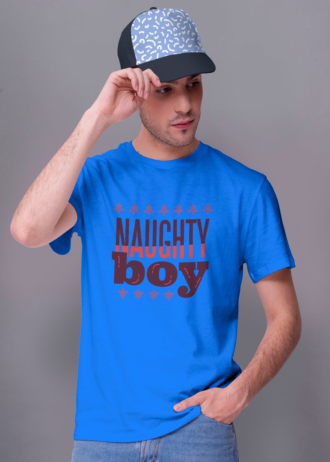Naughty Boy men Printed Half Sleeve Premium Cotton T-shirt For Men