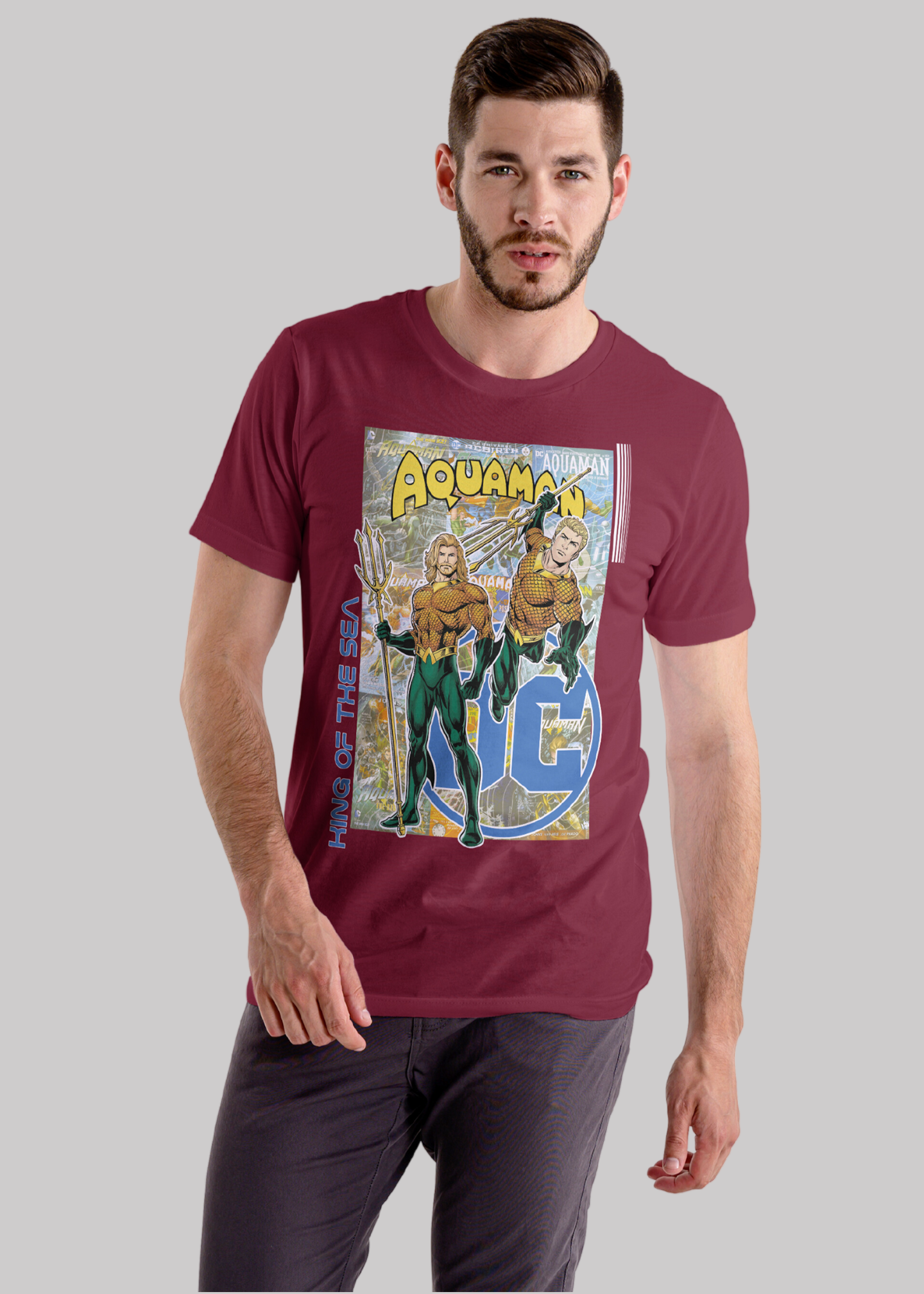 Aquaman Printed Half Sleeve Premium Cotton T-shirt For Men
