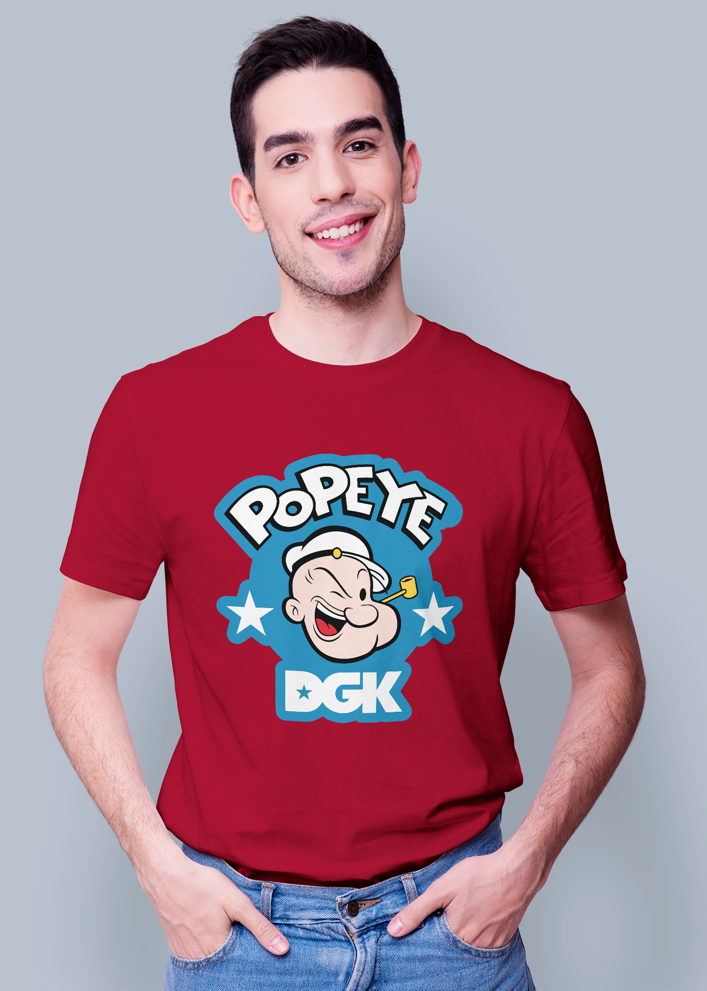 Popeye Printed Half Sleeve Premium Cotton T-shirt For Men