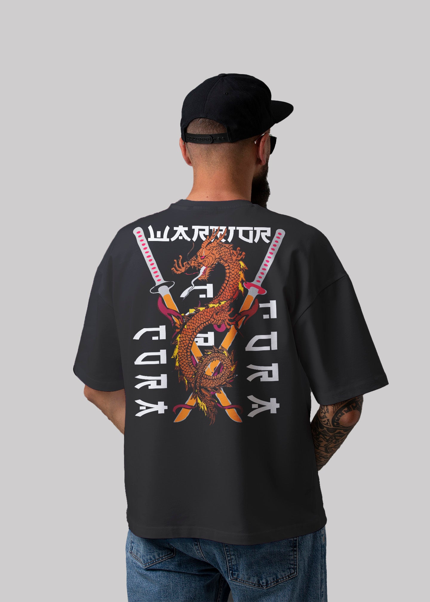 Warrior Cobra Graphic Printed Oversized T-shirt