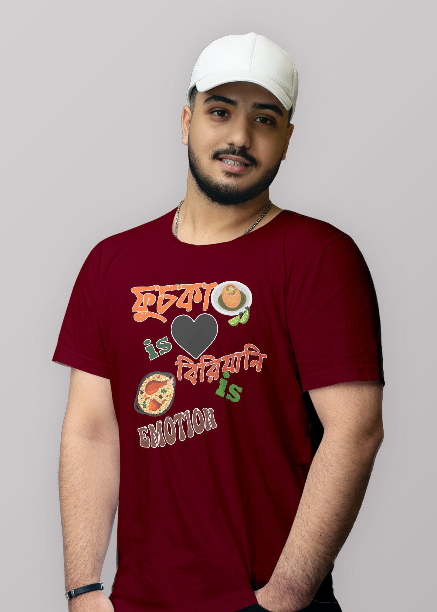 Fuchka bengali Printed Half Sleeve Premium Cotton T-shirt For Men