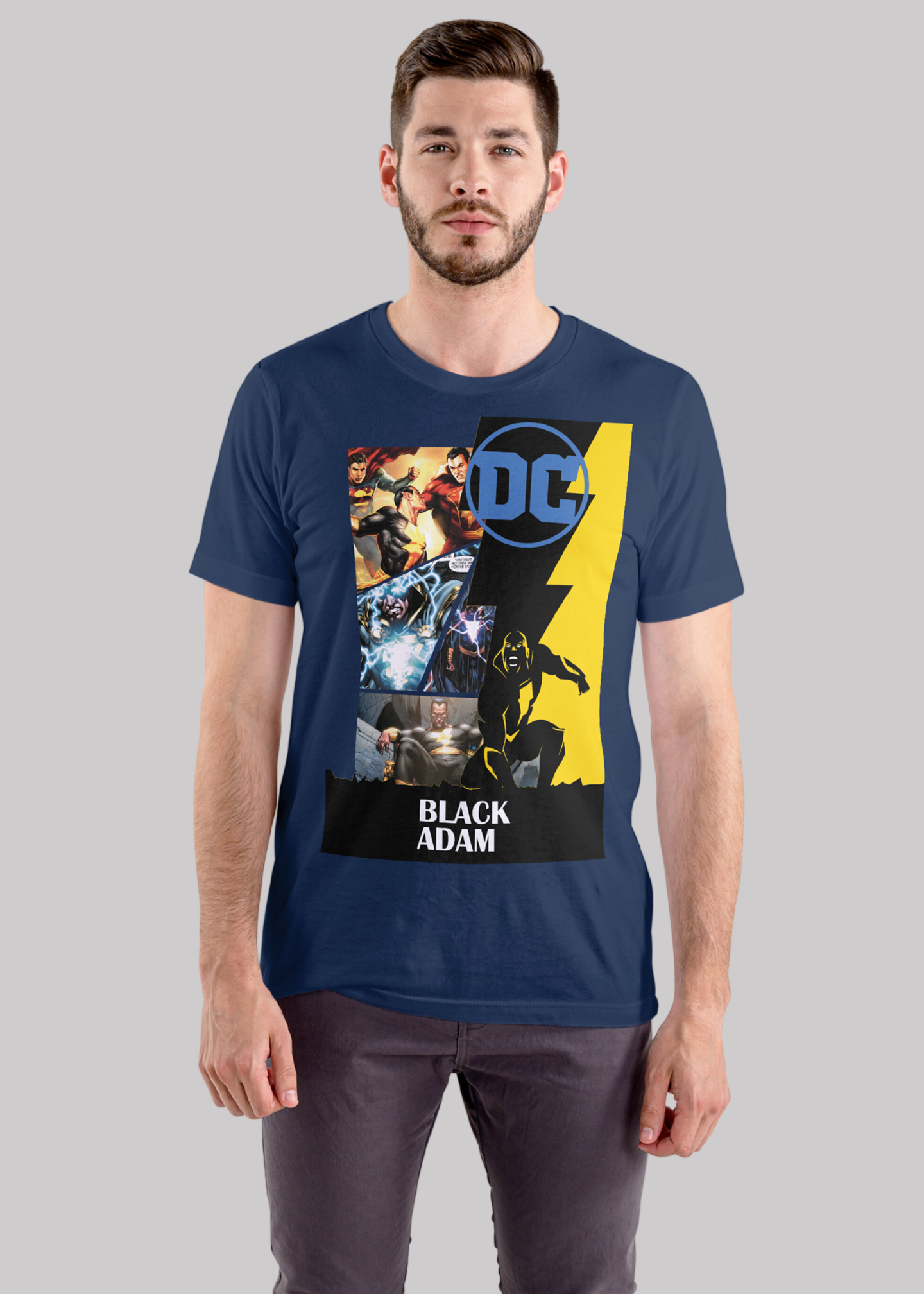 Black Adam Printed Half Sleeve Premium Cotton T-shirt For Men