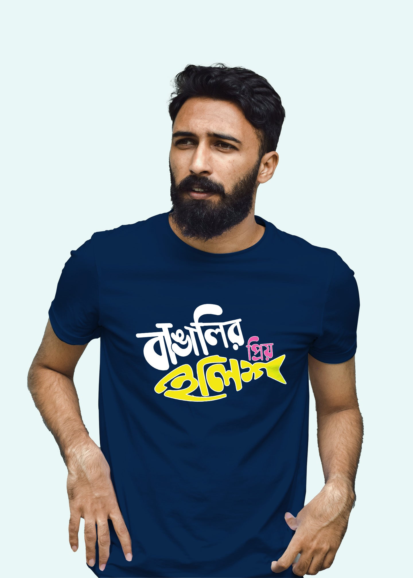Bangali prio elis bengali Printed Half Sleeve Premium Cotton T-shirt For Men