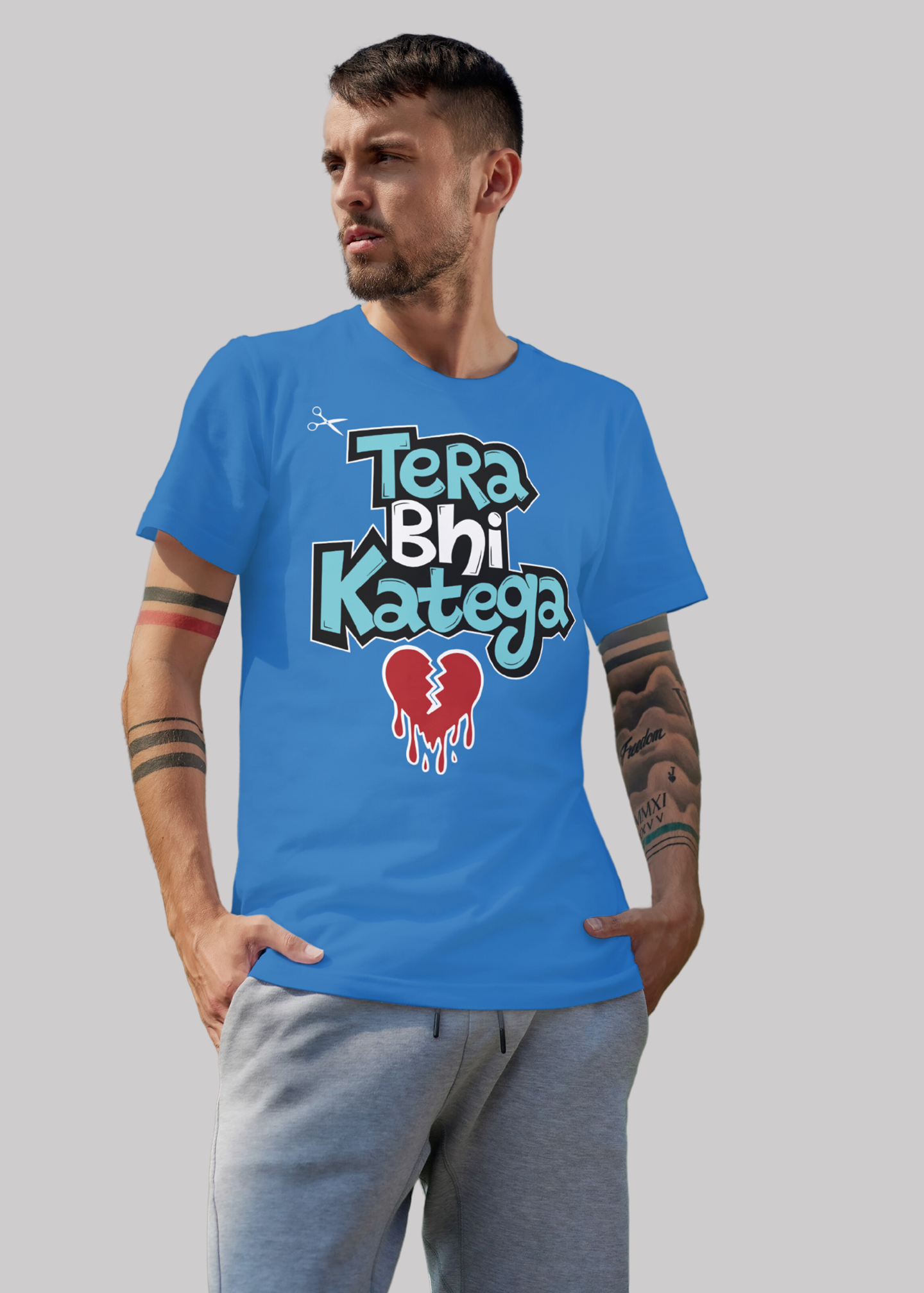 Tera bhi katega Printed Half Sleeve Premium Cotton T-shirt For Men