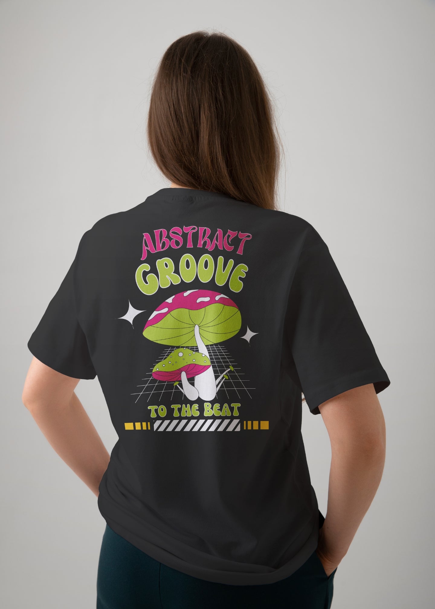 Abstract Grove Art Over Graphic Printed Oversized T-shirt