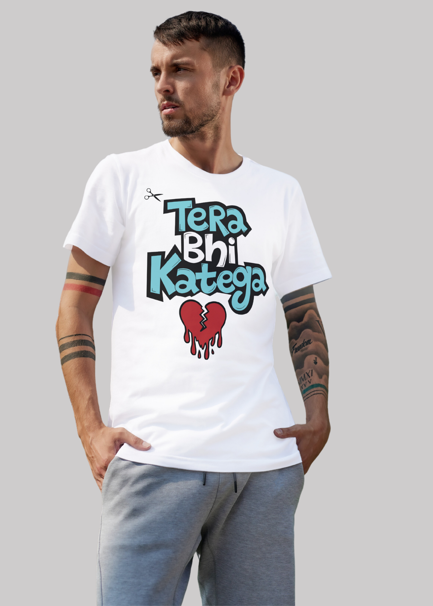 Tera bhi katega Printed Half Sleeve Premium Cotton T-shirt For Men