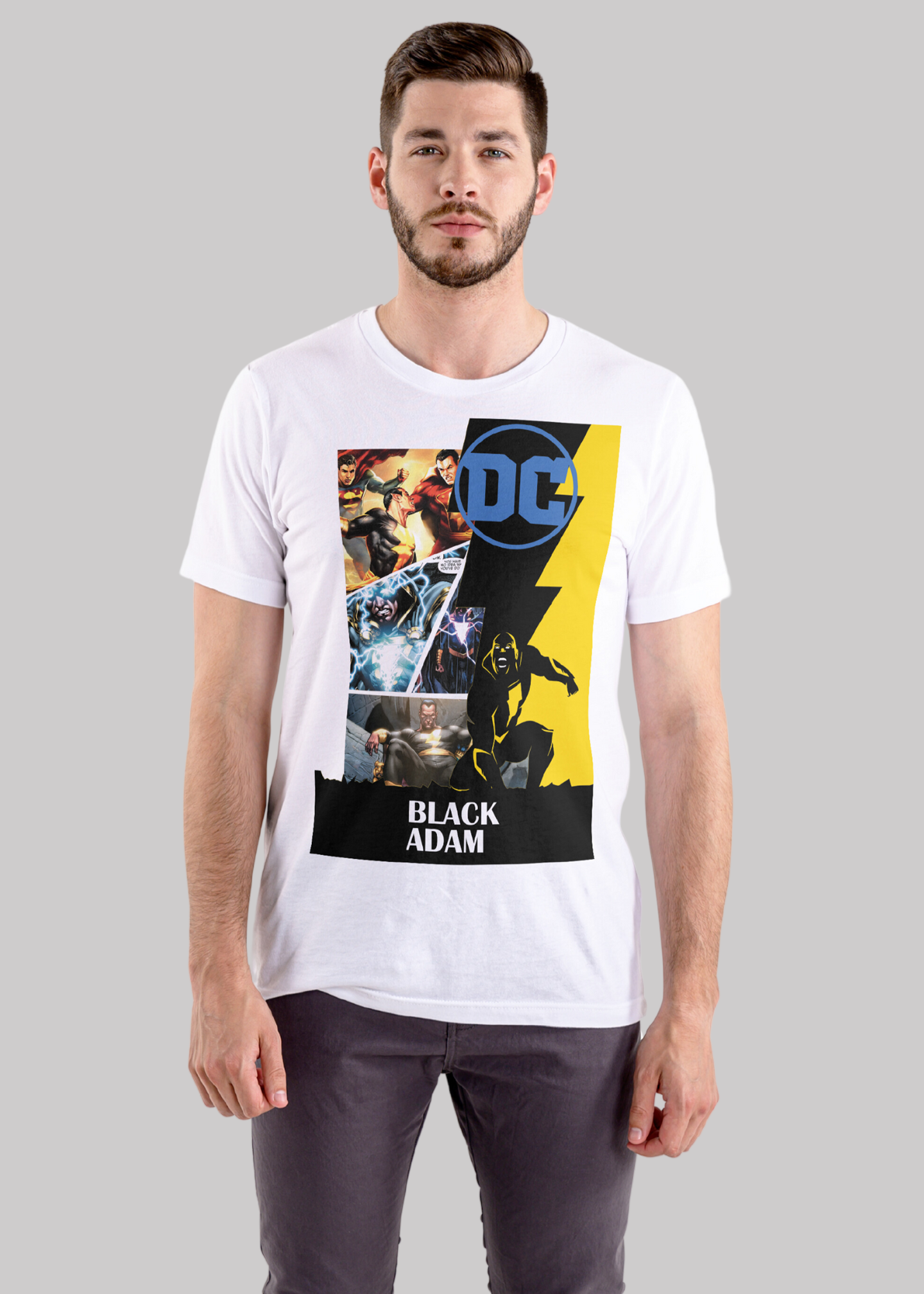 Black Adam Printed Half Sleeve Premium Cotton T-shirt For Men