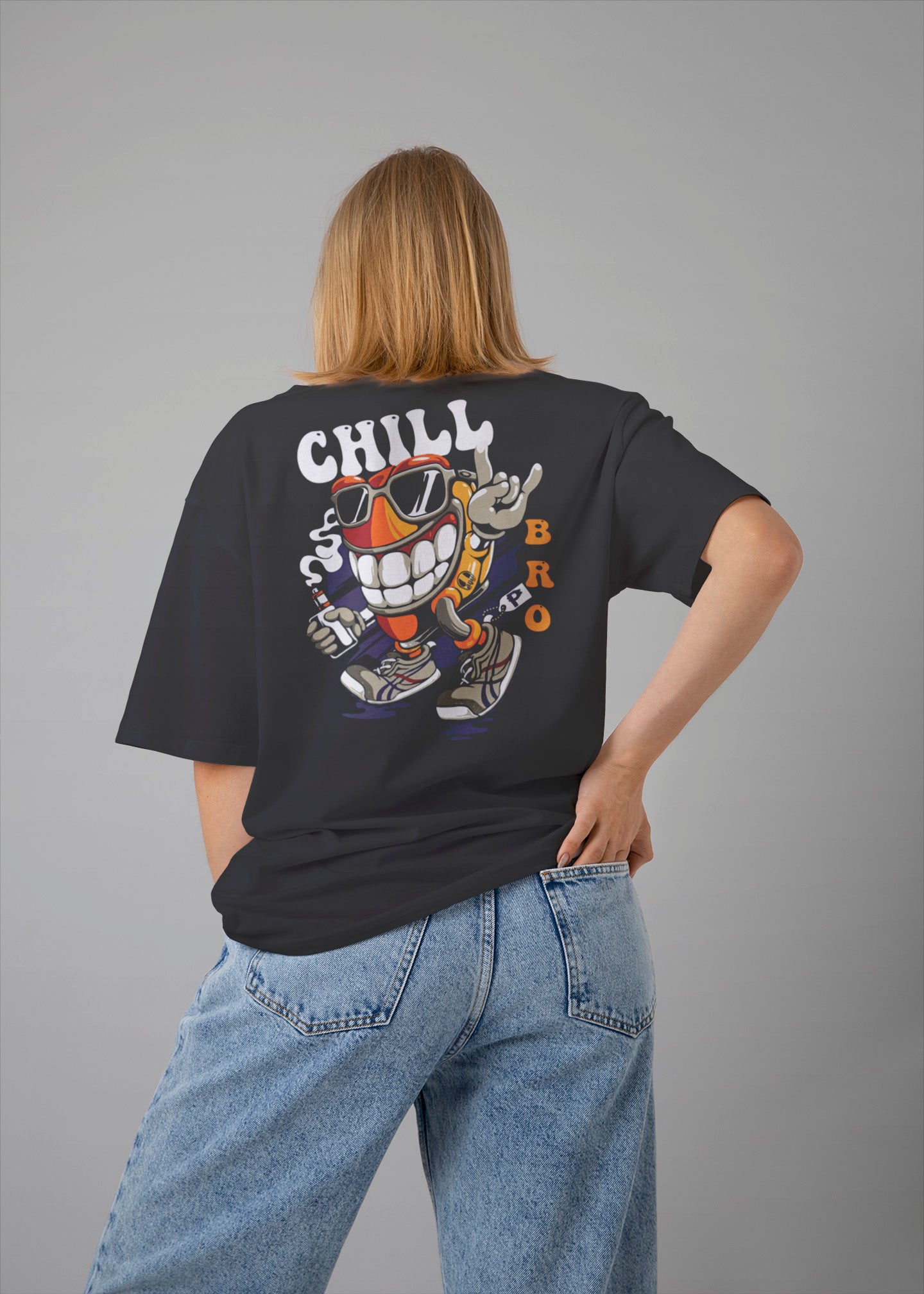 Chill Bro Graphic Printed Oversized T-shirt