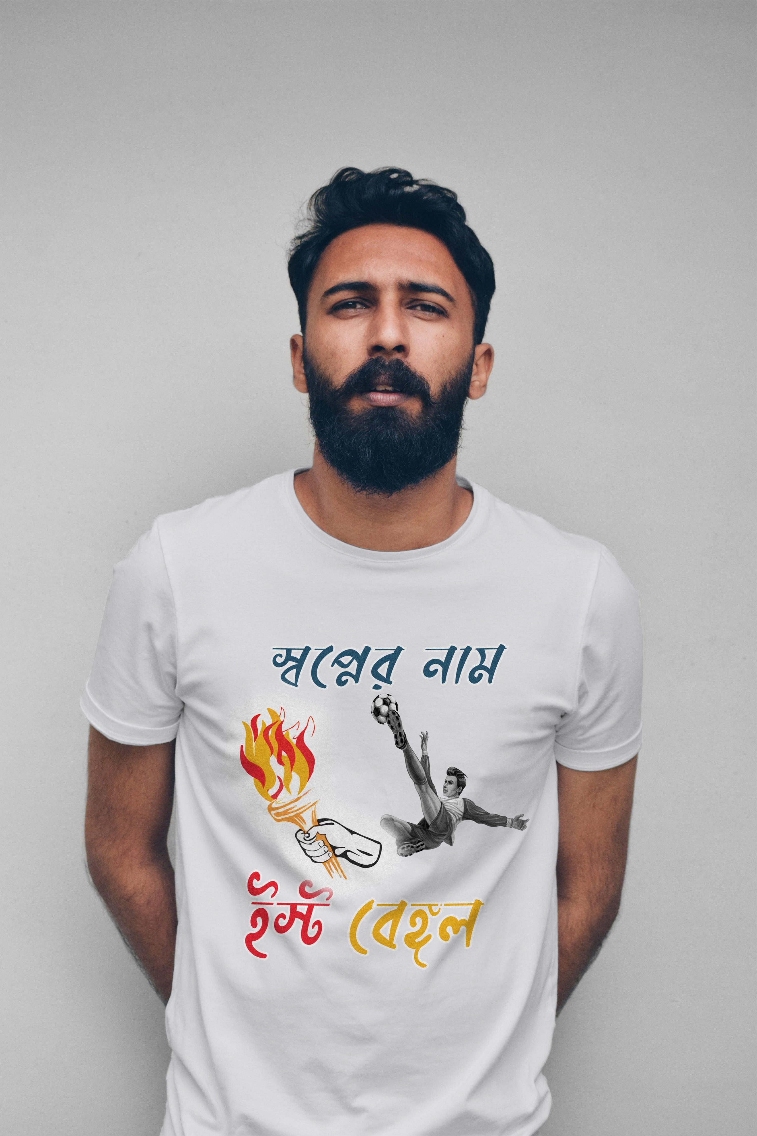 Swapner nam East Bengal bengali Printed Half Sleeve Premium Cotton T-shirt For Men