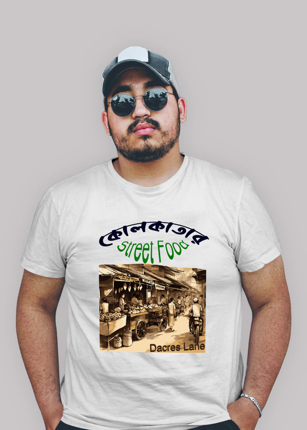 Kolkata street food Printed Half Sleeve Premium Cotton T-shirt For Men
