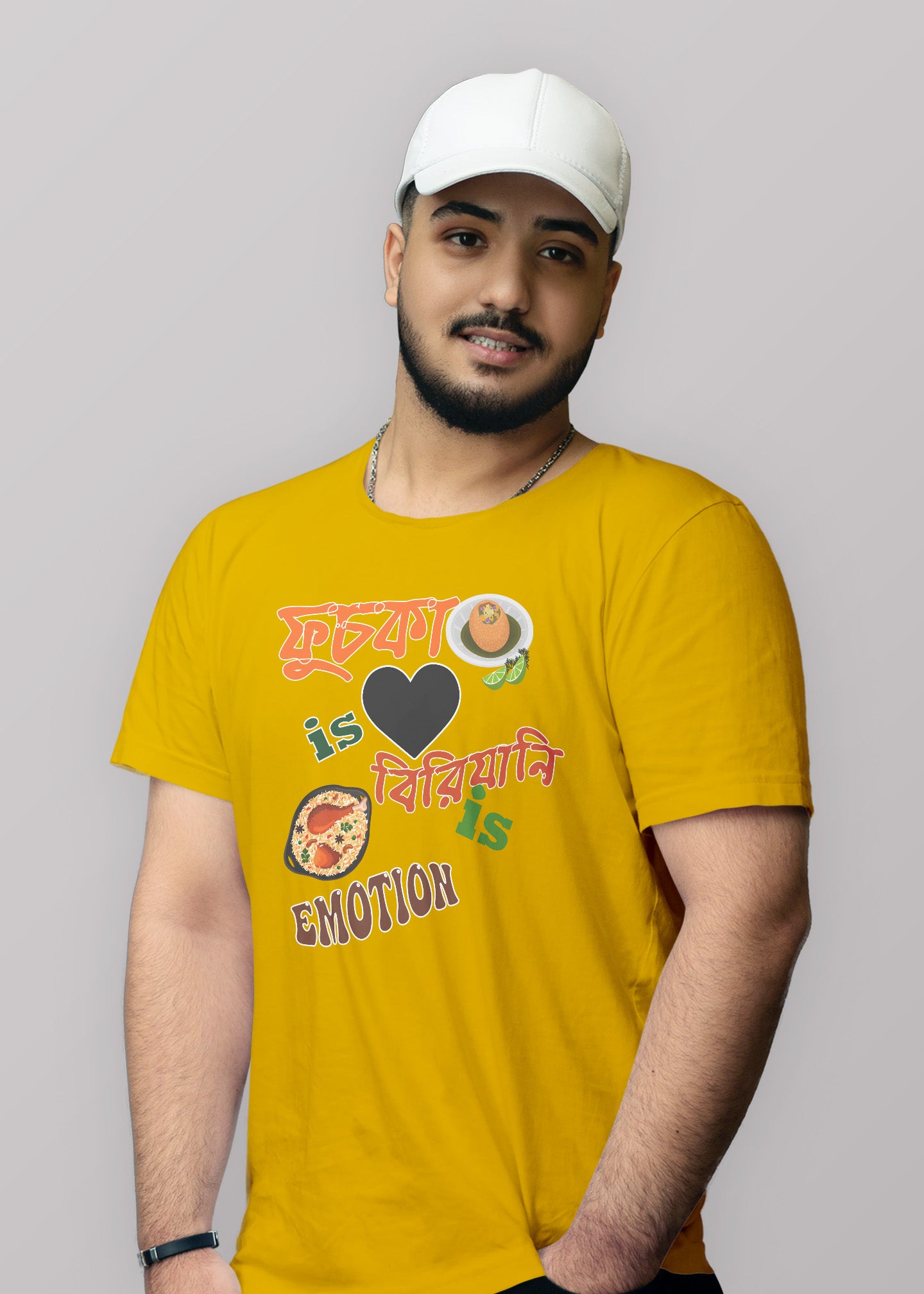 Fuchka bengali Printed Half Sleeve Premium Cotton T-shirt For Men