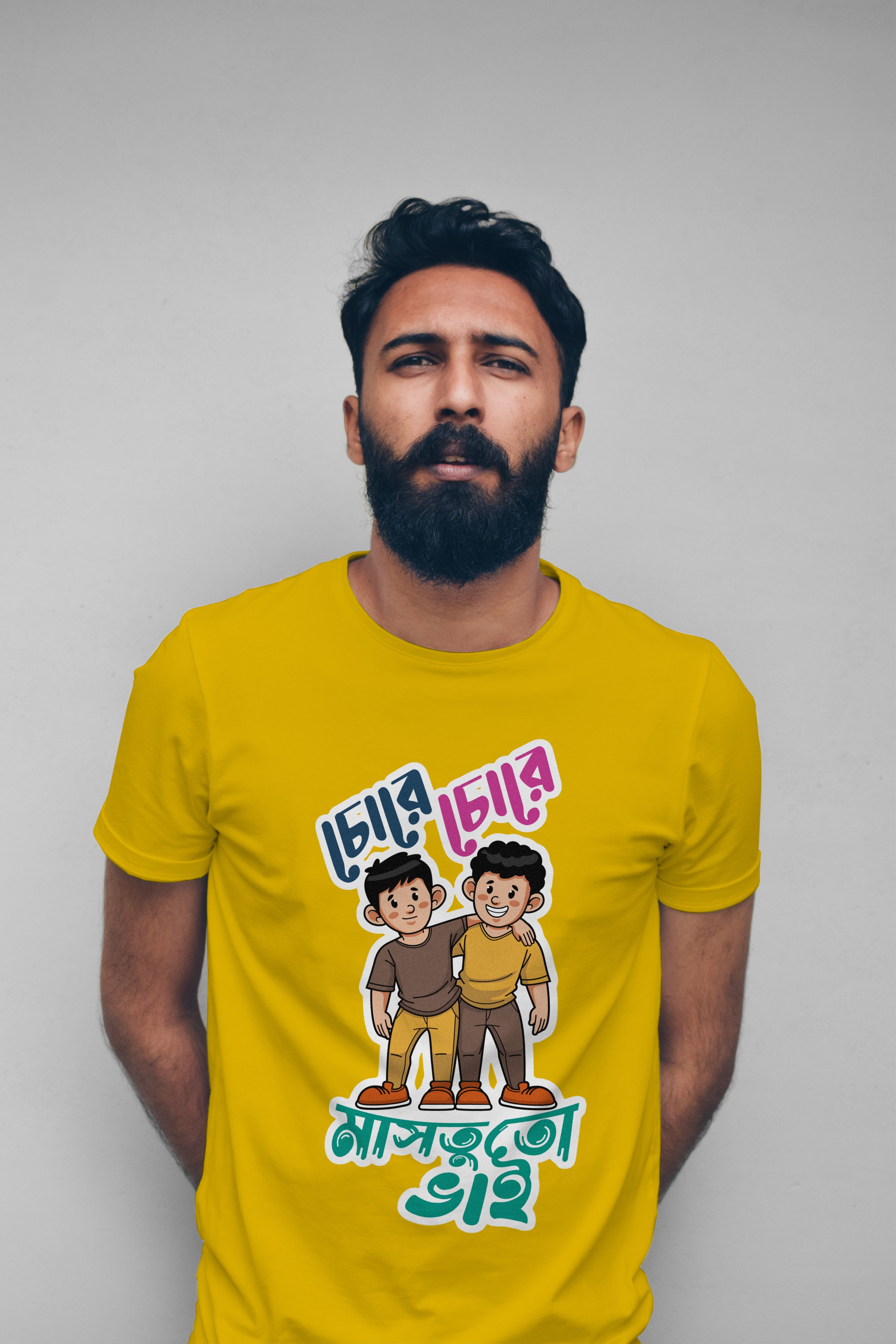Chore chore mastuto vai bengali Printed Half Sleeve Premium Cotton T-shirt For Men
