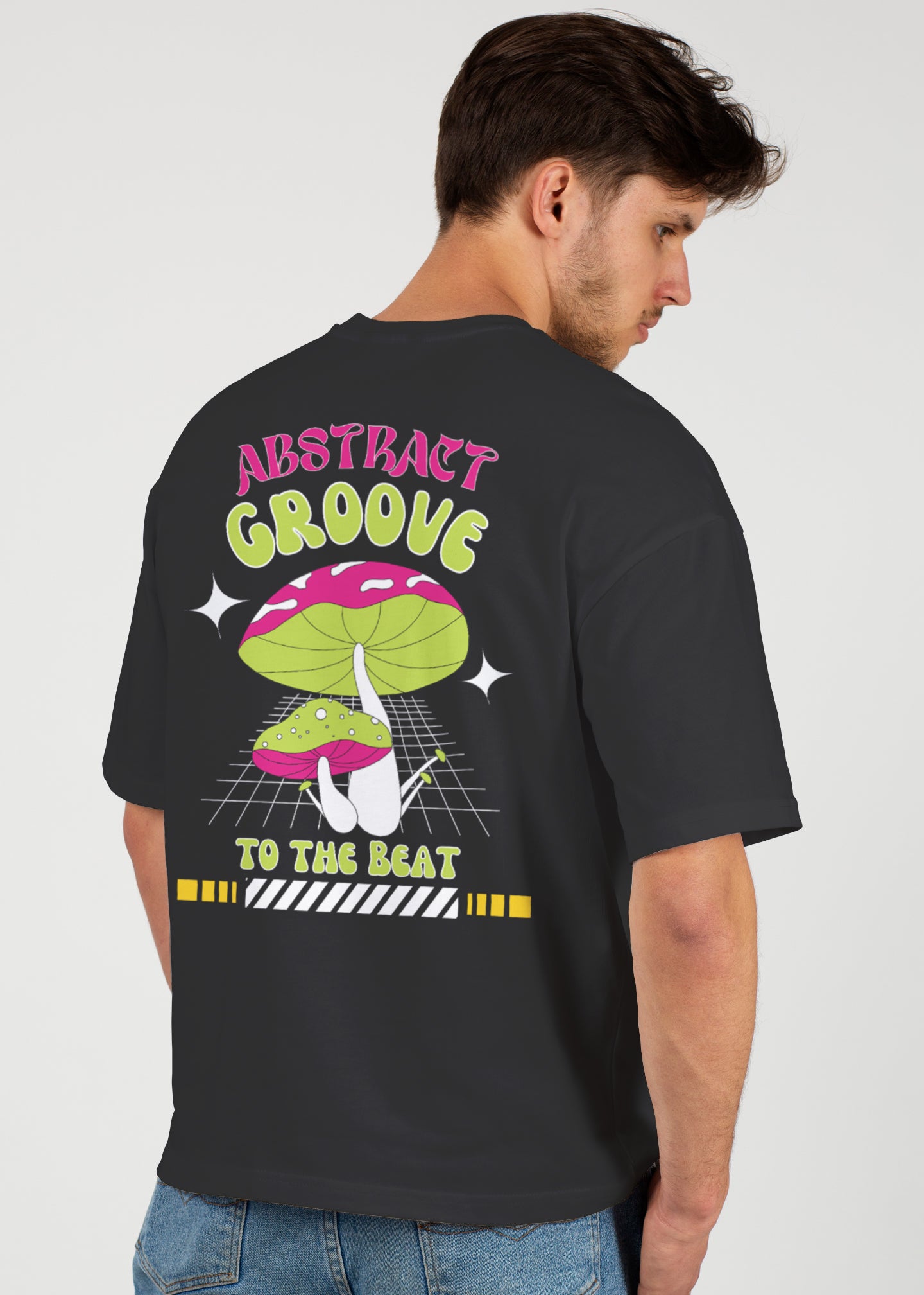 Abstract Grove Art Over Graphic Printed Oversized T-shirt