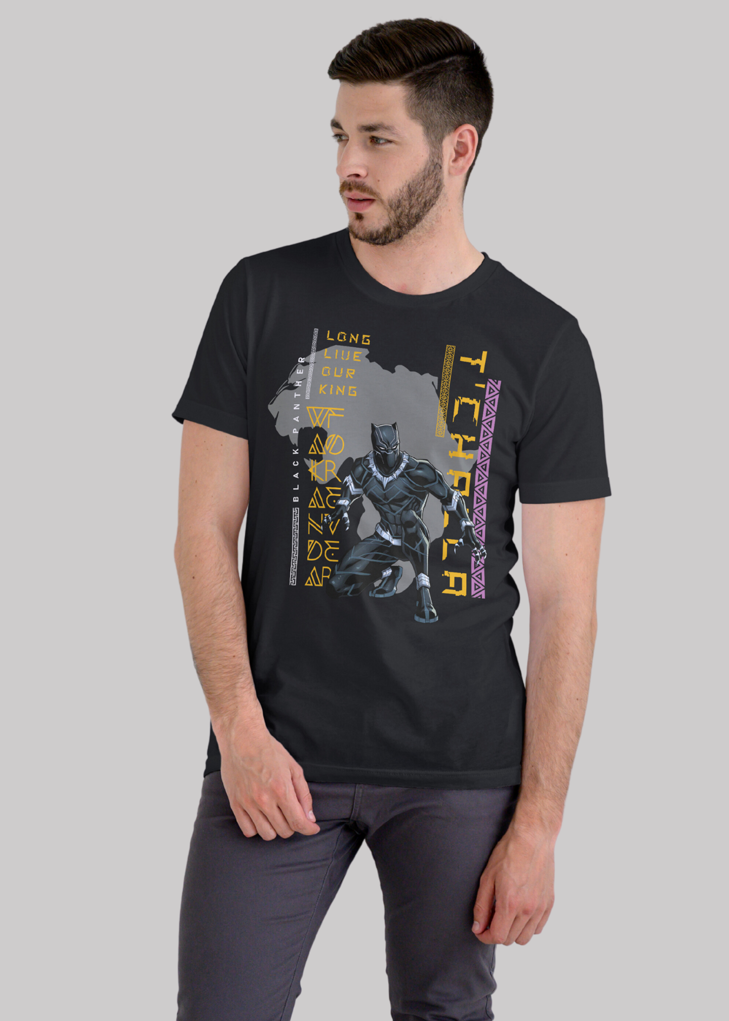Black panther Printed Half Sleeve Premium Cotton T-shirt For Men