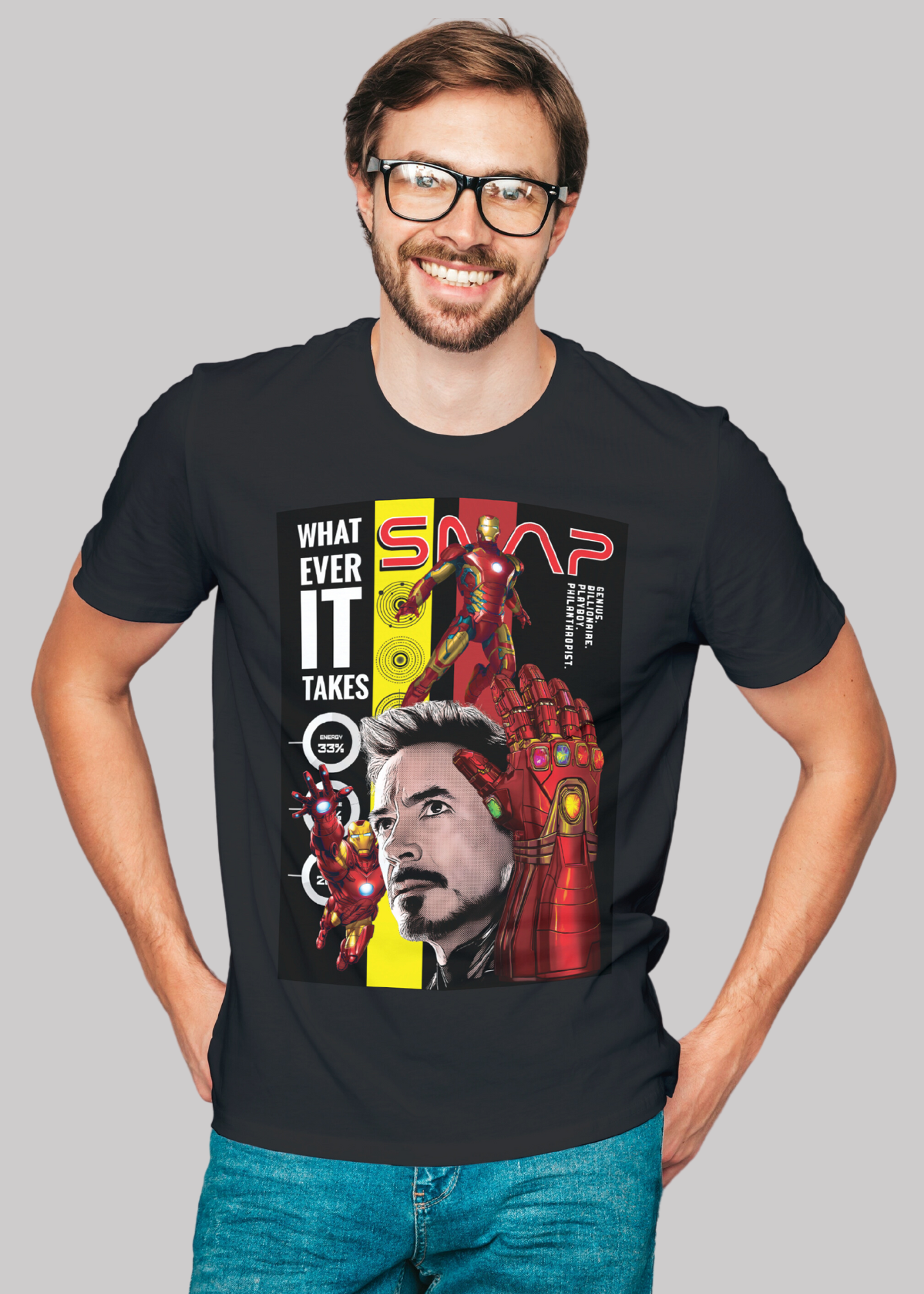 Iron man Printed Half Sleeve Premium Cotton T-shirt For Men