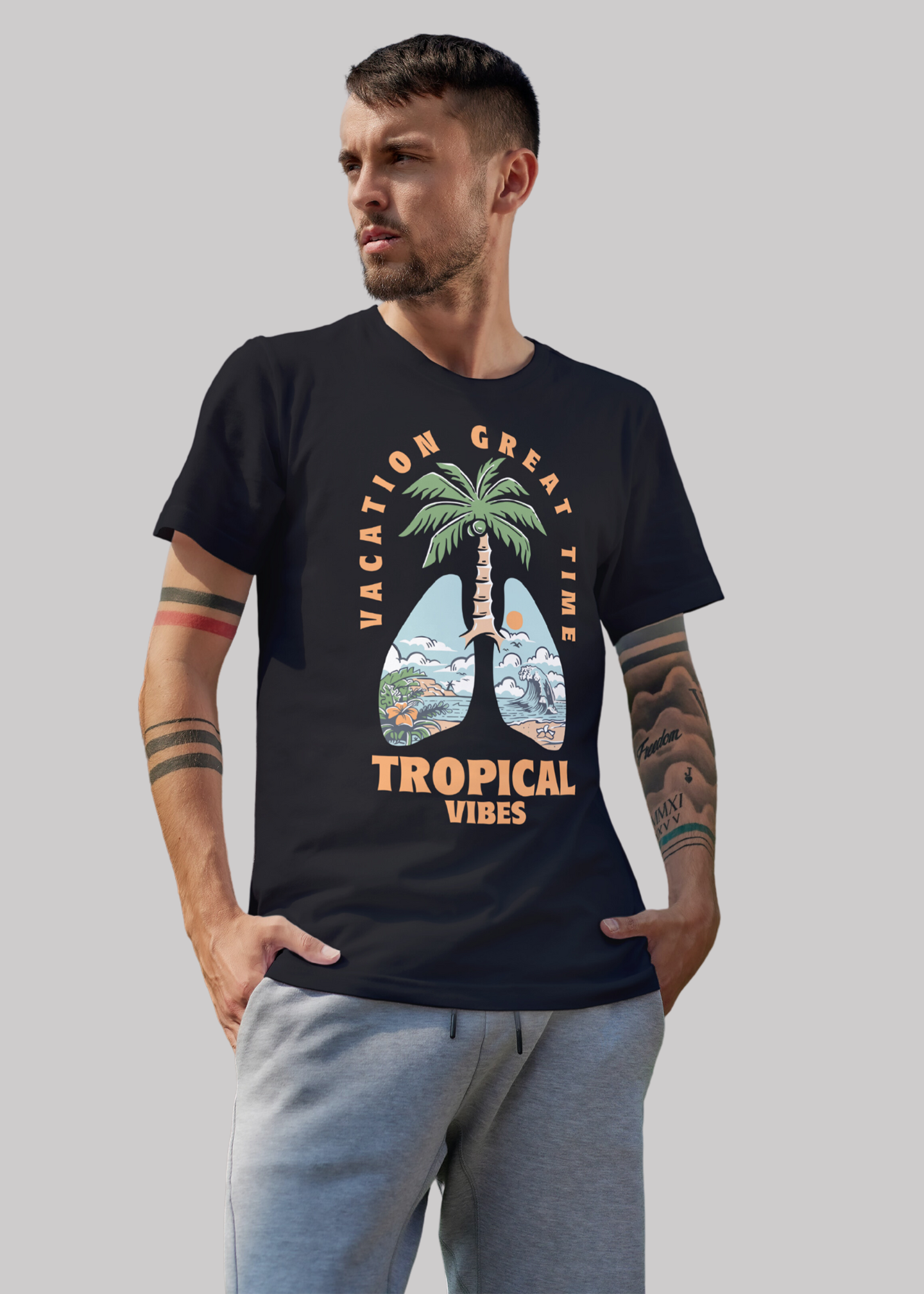 Vacation great times Printed Half Sleeve Premium Cotton T-shirt For Men