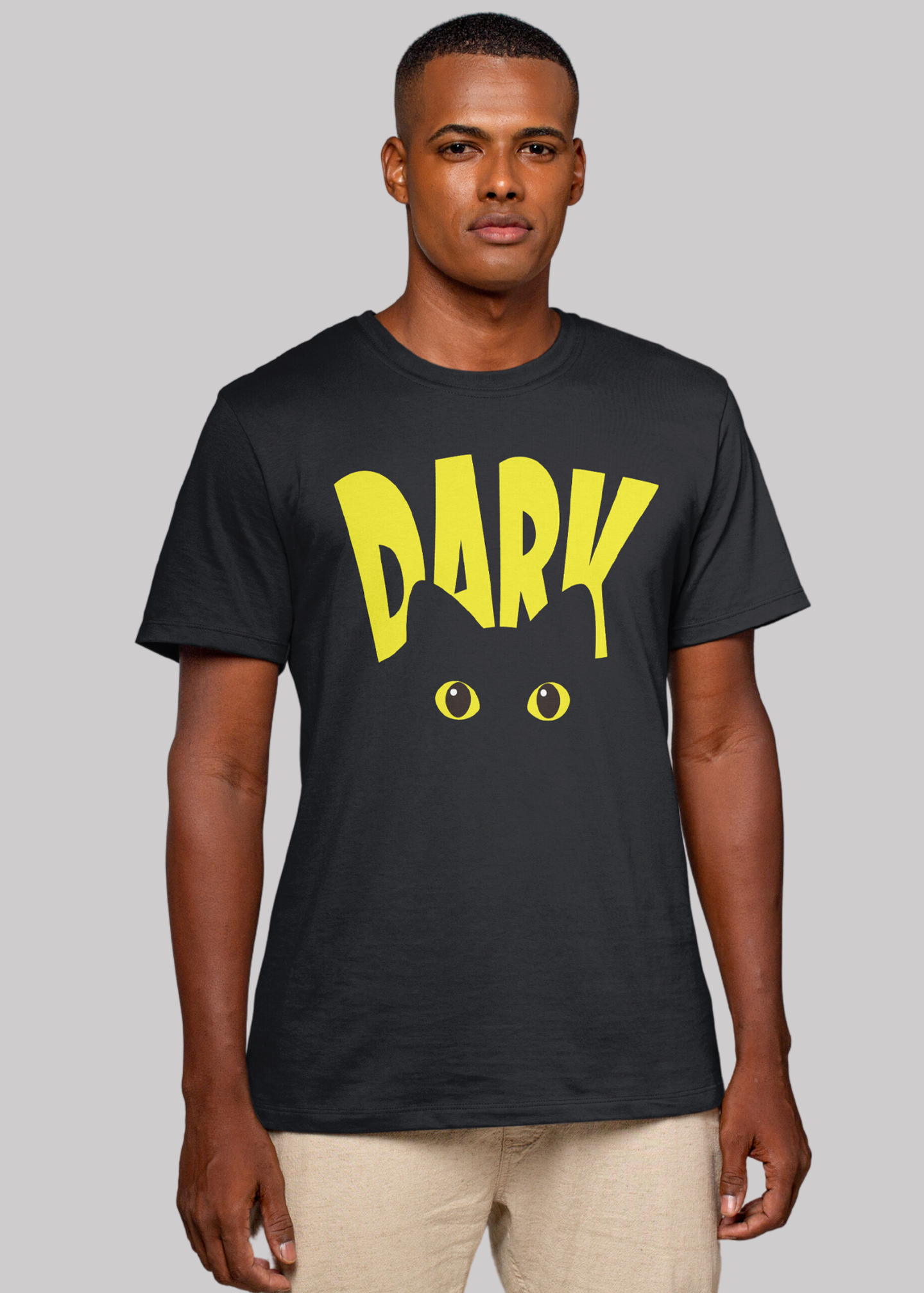 Dark cat Printed Half Sleeve Premium Cotton T-shirt For Men