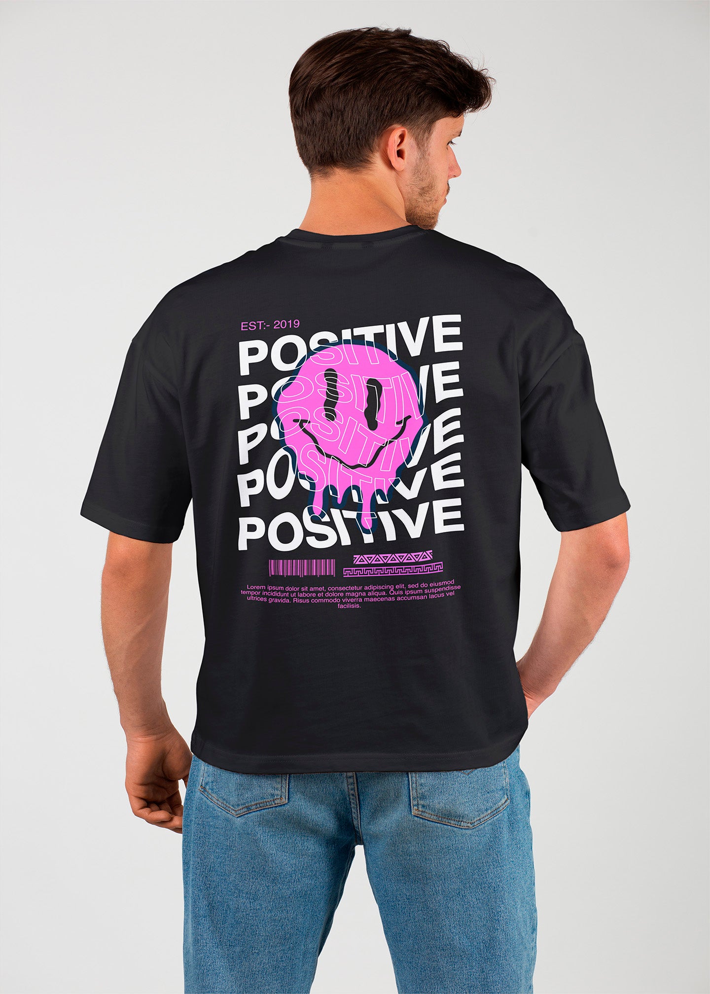 Positive Graphic Printed Oversized T-shirt