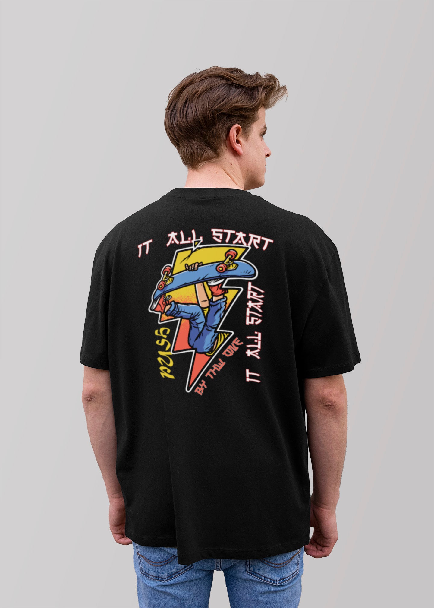 It All Start Graphic Printed Oversized T-shirt