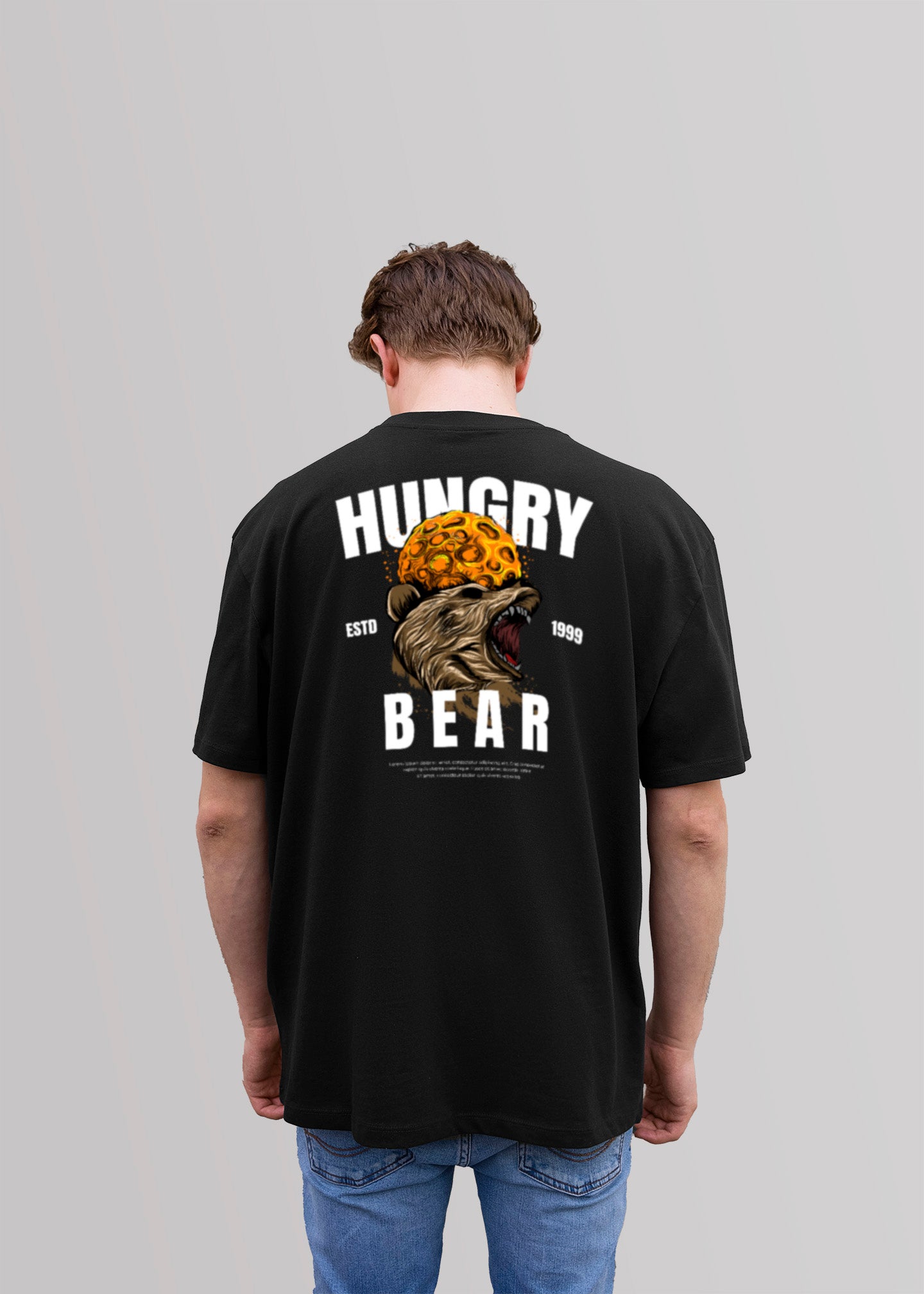 Hungry Bear Graphic Printed Oversized T-shirt