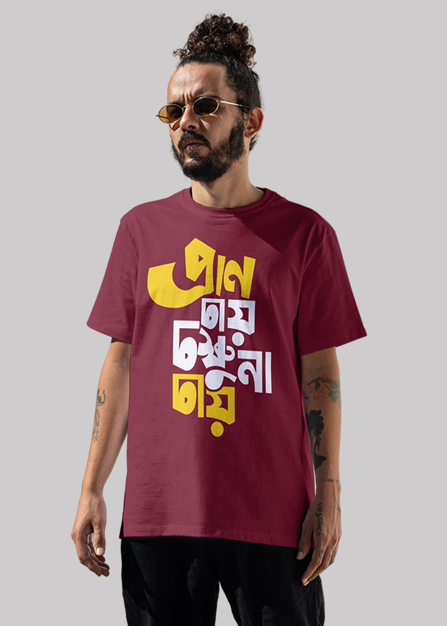 Pran chay typography  Printed Half Sleeve Premium Cotton T-shirt For Men