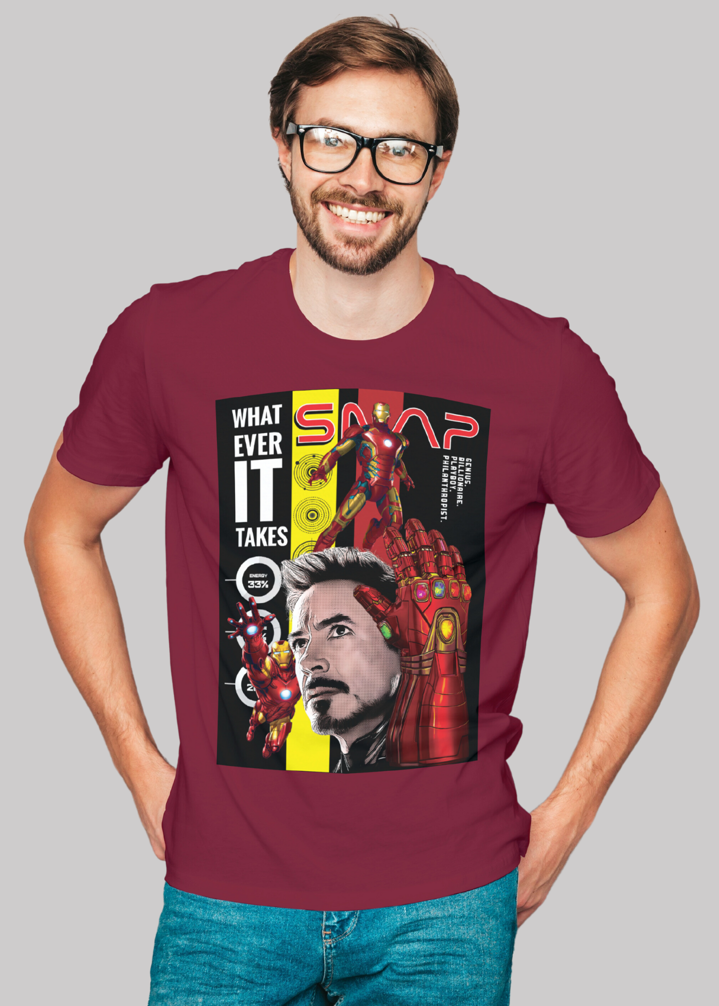 Iron man Printed Half Sleeve Premium Cotton T-shirt For Men