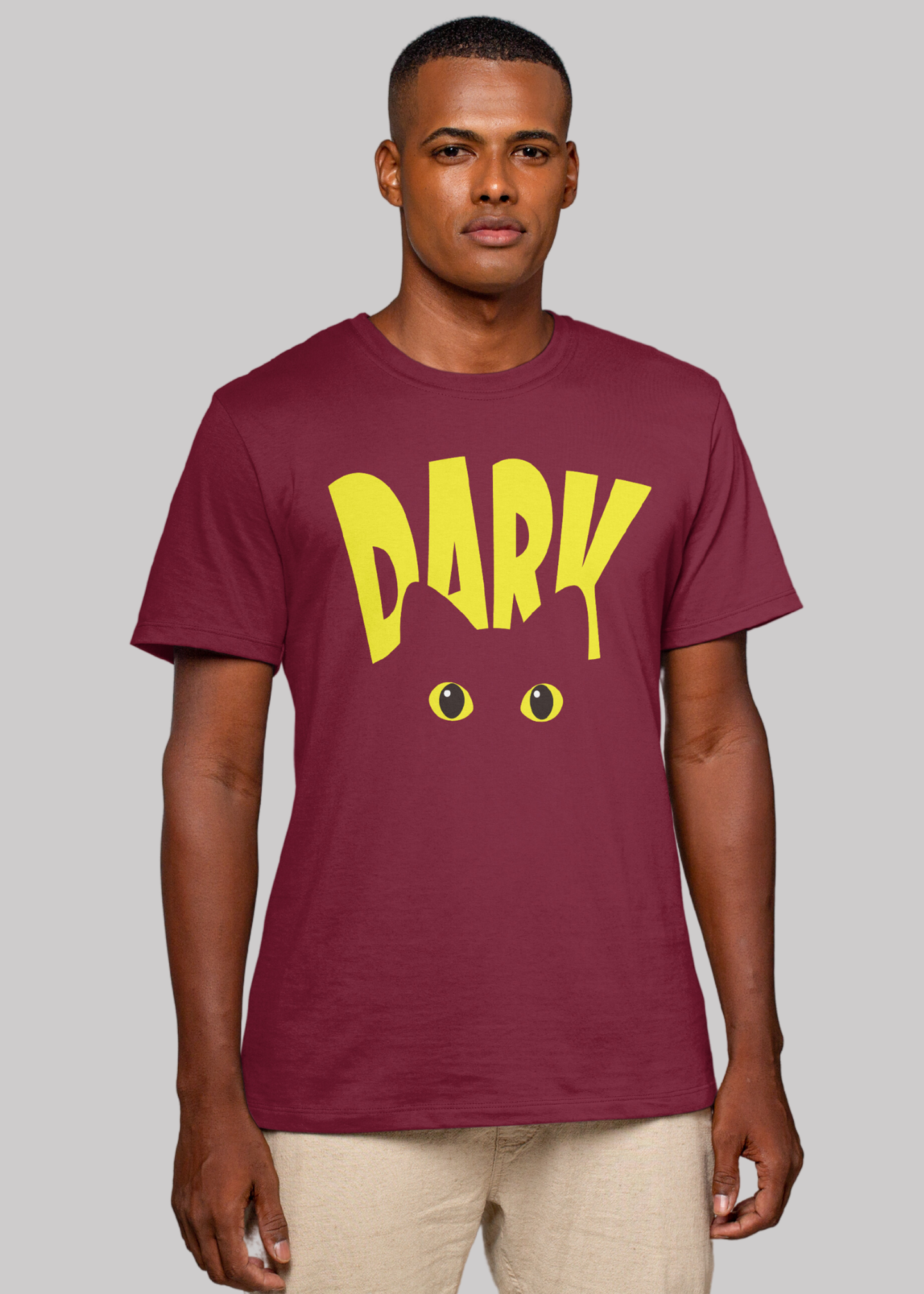Dark cat Printed Half Sleeve Premium Cotton T-shirt For Men