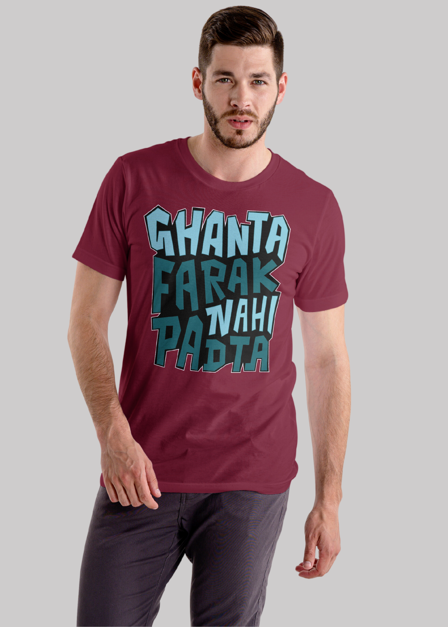 Ghanta farak nahi padta Printed Half Sleeve Premium Cotton T-shirt For Men