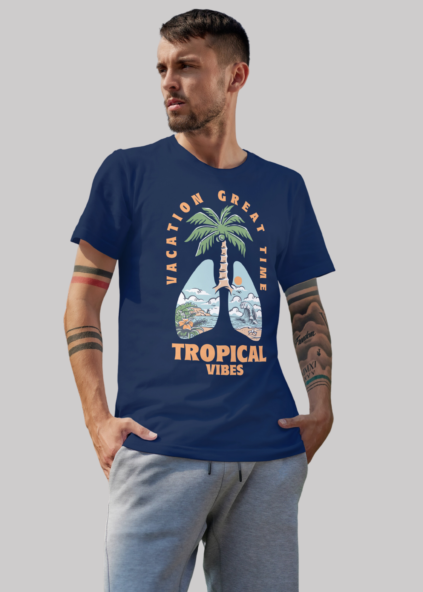Vacation great times Printed Half Sleeve Premium Cotton T-shirt For Men