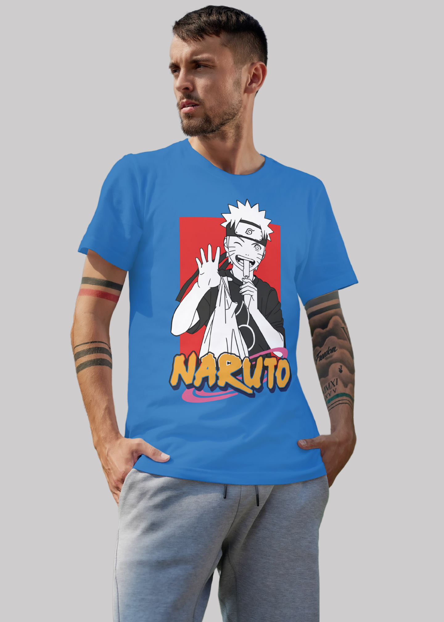 Naruto 1 Printed Half Sleeve Premium Cotton T-shirt For Men