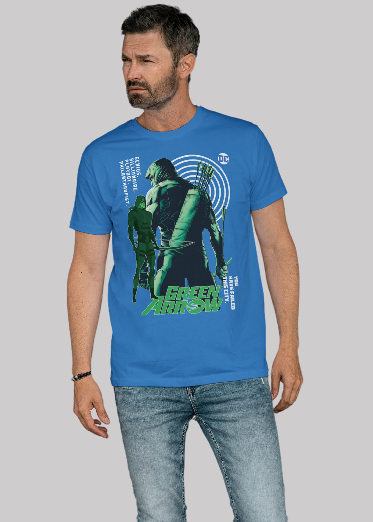 Green arrow Printed Half Sleeve Premium Cotton T-shirt For Men