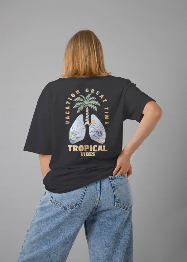 Vacation Great Times Graphic Printed Oversized T-shirt