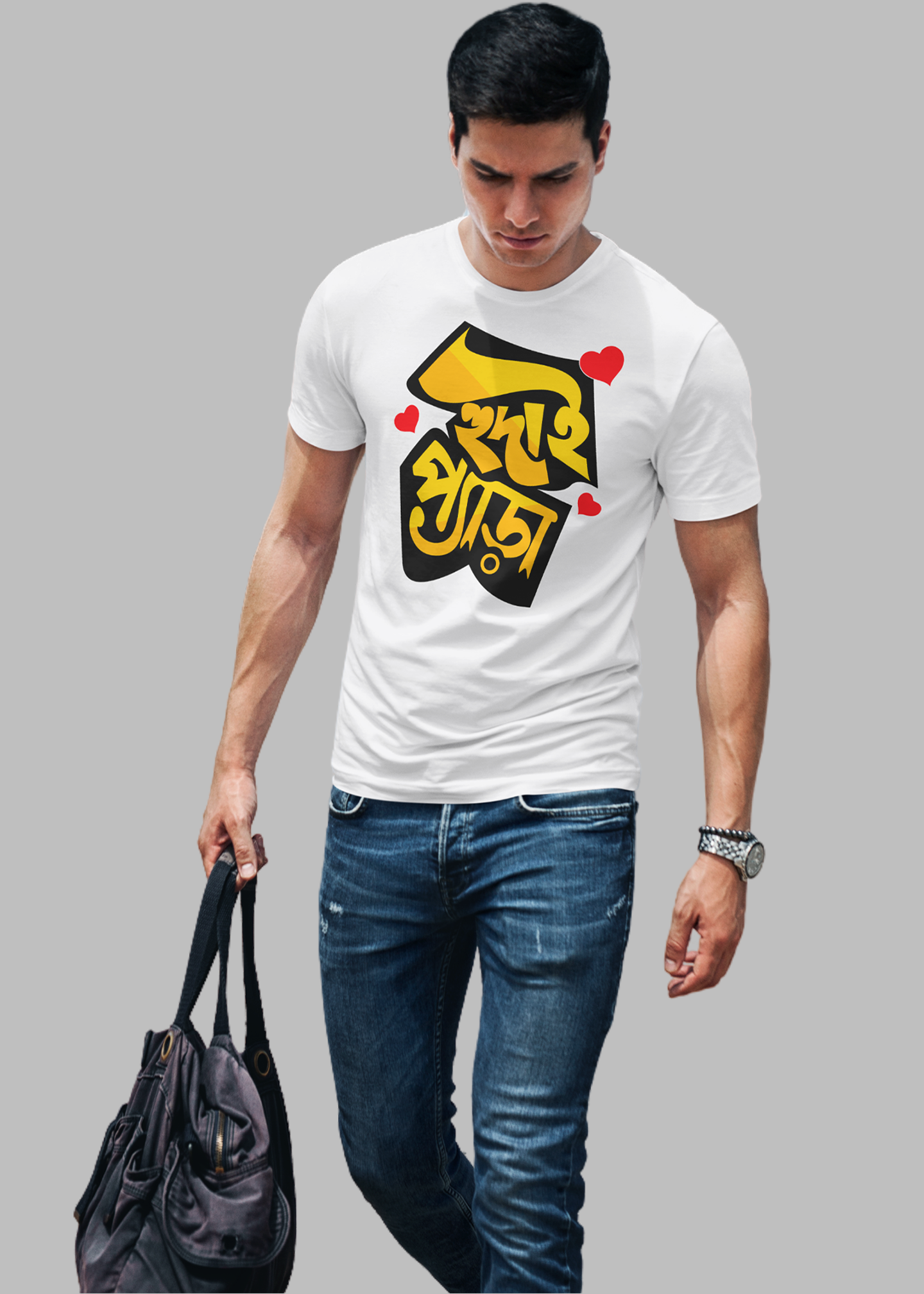 Hudai para Printed Half Sleeve Premium Cotton T-shirt For Men