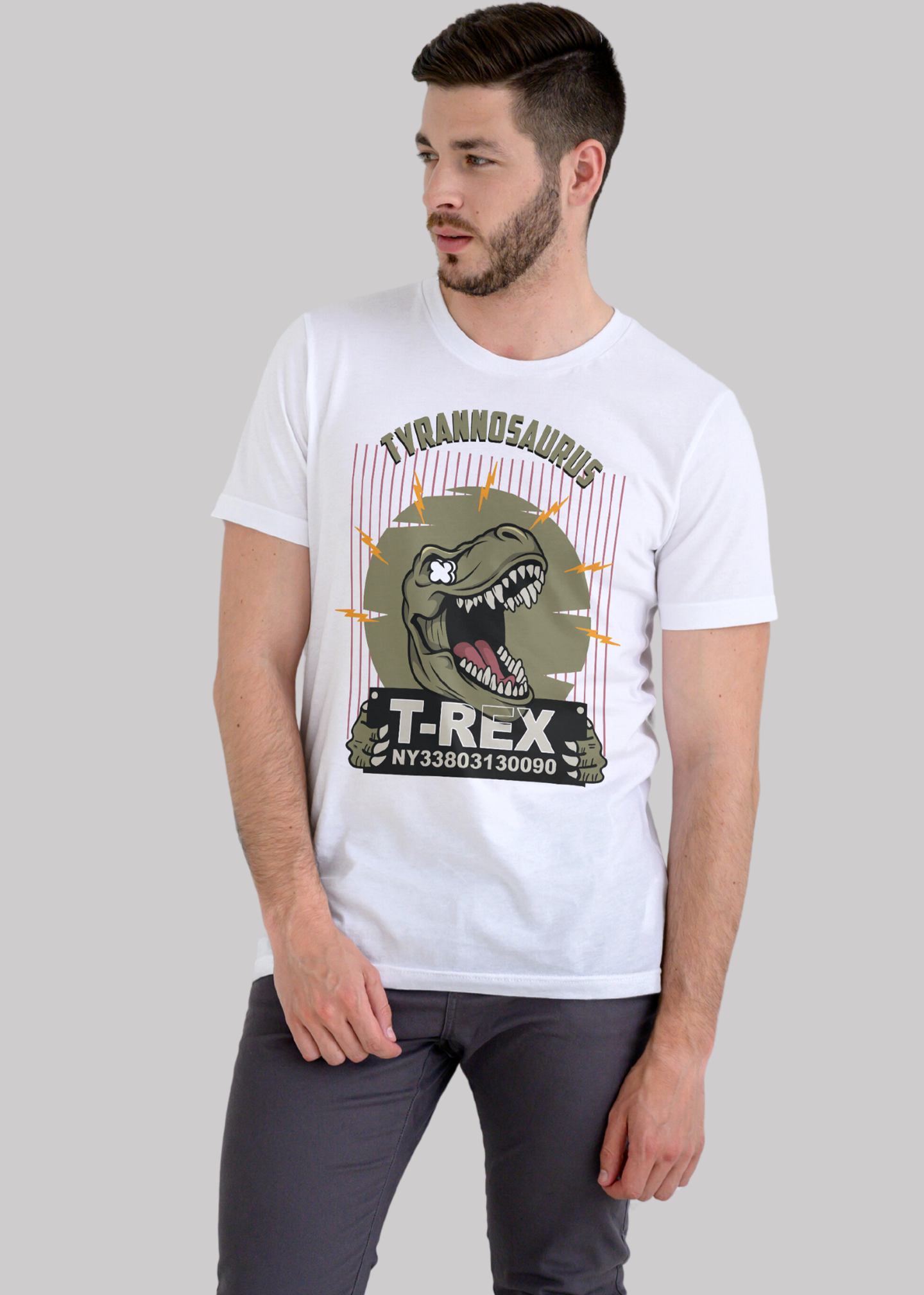 T rex Printed Half Sleeve Premium Cotton T-shirt For Men