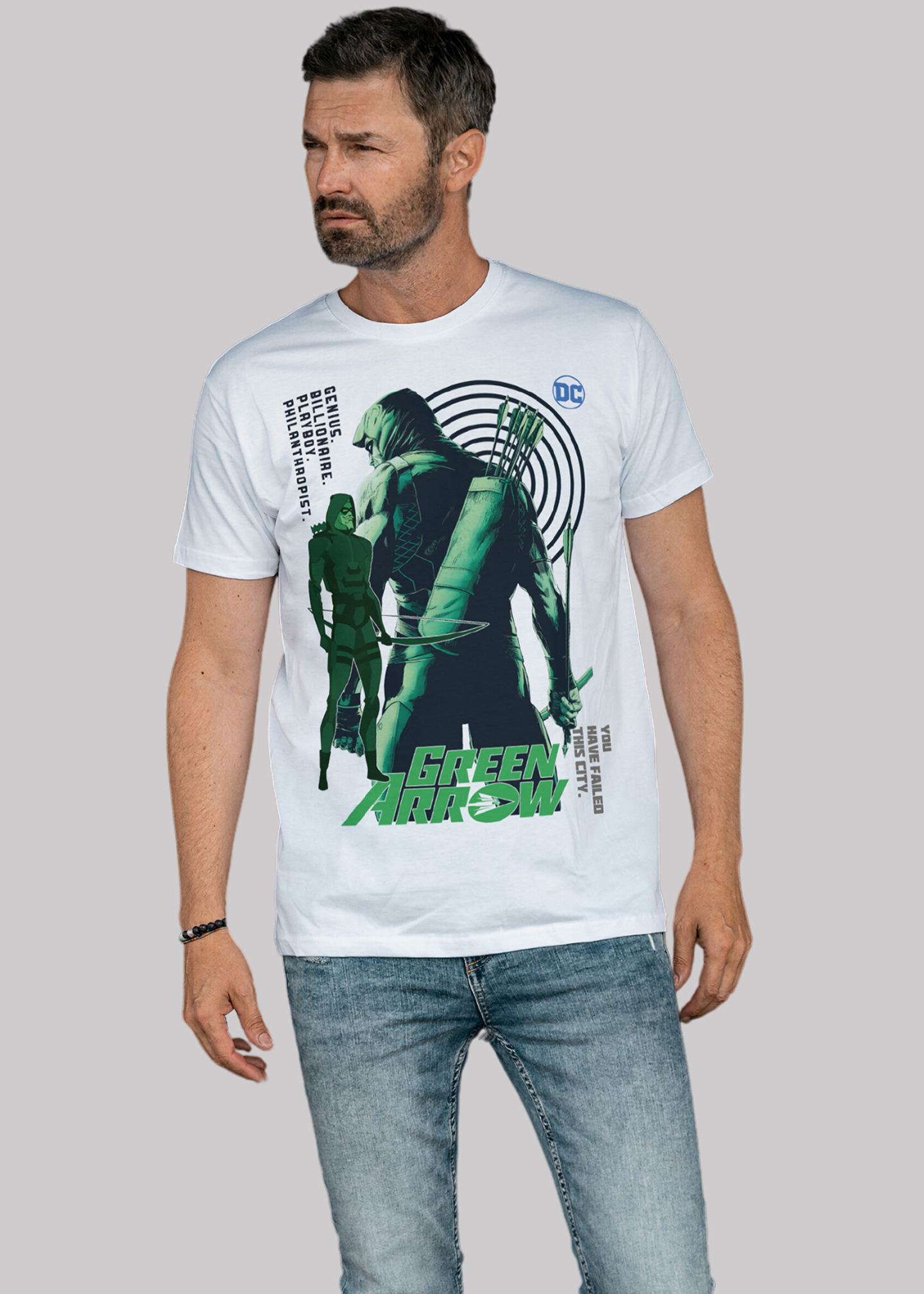 Green arrow Printed Half Sleeve Premium Cotton T-shirt For Men