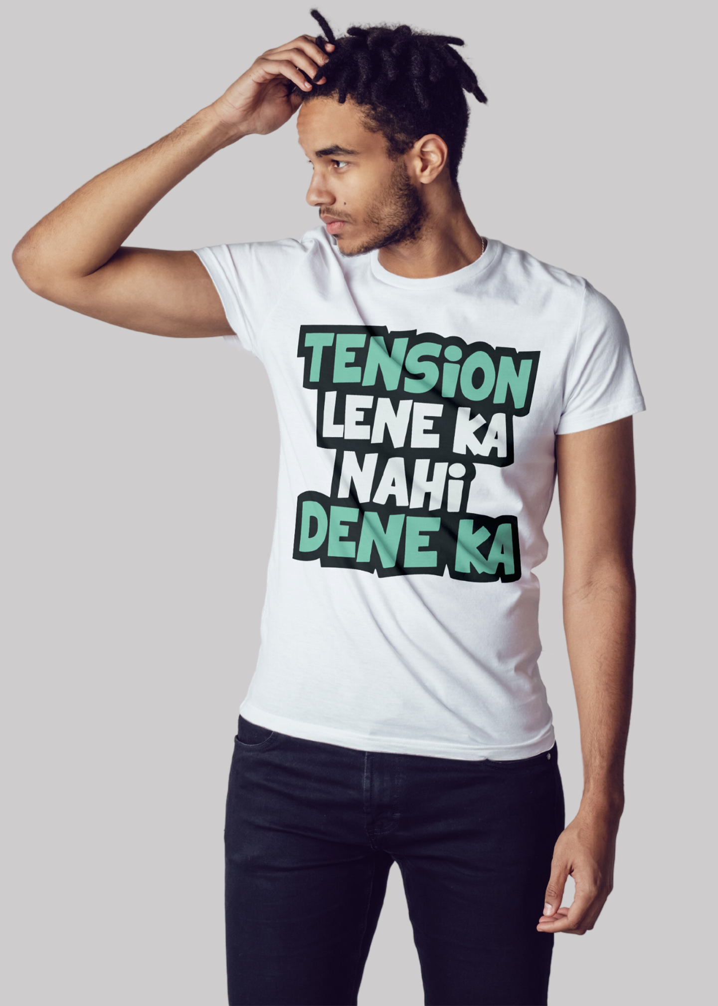 Tension lene ka nahi Printed Half Sleeve Premium Cotton T-shirt For Men