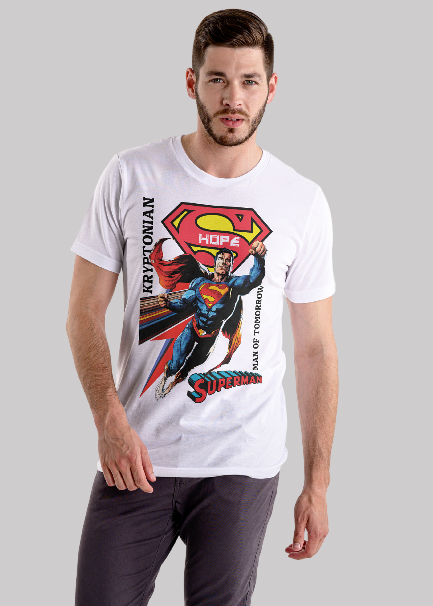Superman man of tomorrow Printed Half Sleeve Premium Cotton T-shirt For Men