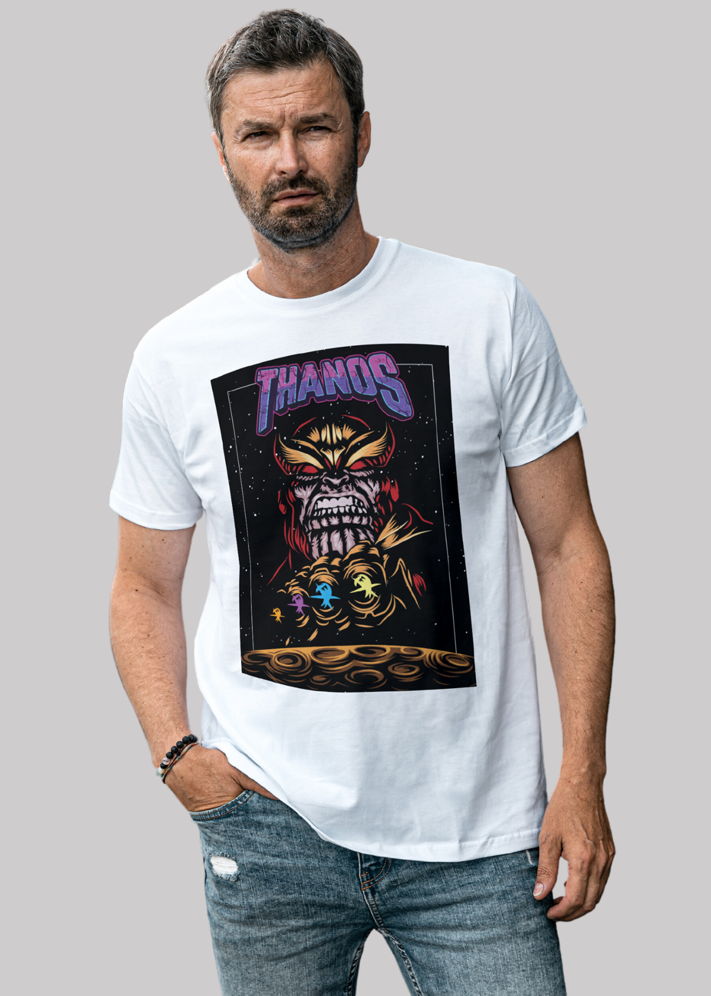 Thanos Printed Half Sleeve Premium Cotton T-shirt For Men
