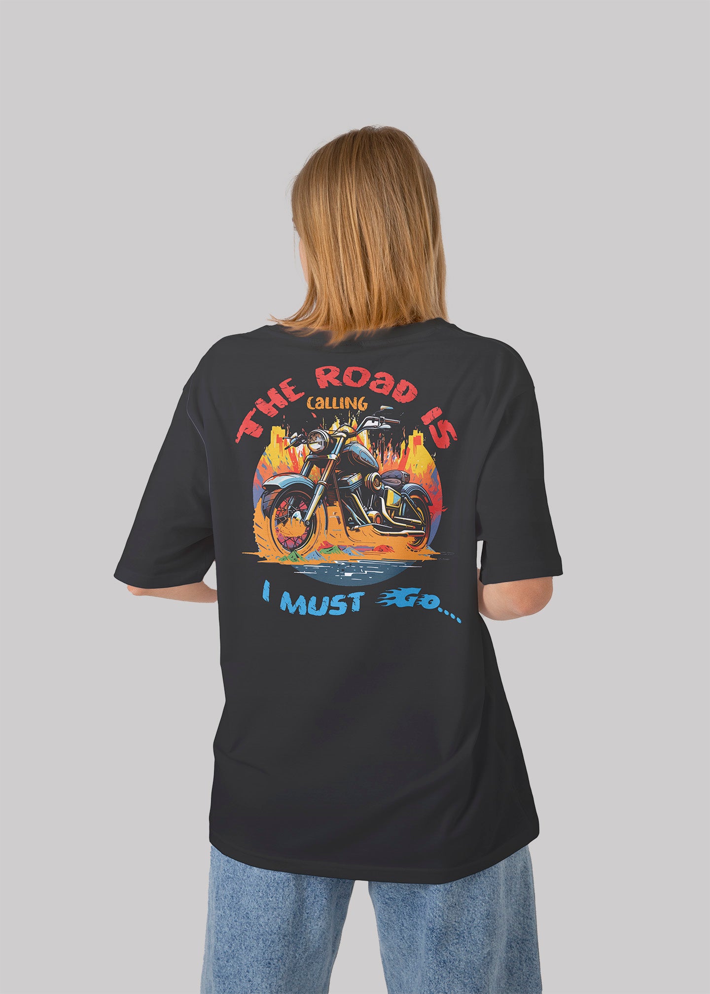 The road is calling, I must go Graphic Printed Oversized T-shirt