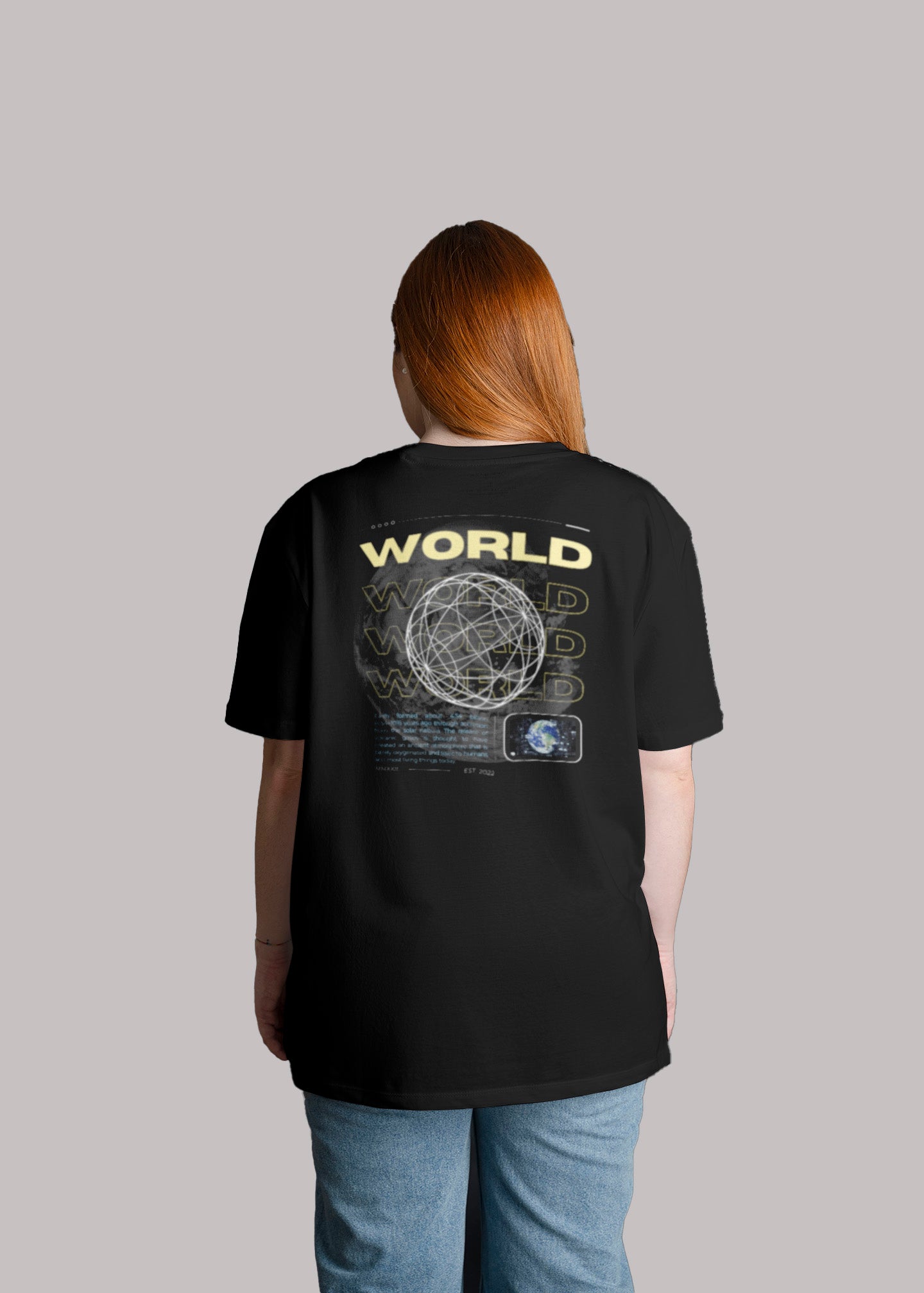 World Graphic Printed Oversized T-shirt