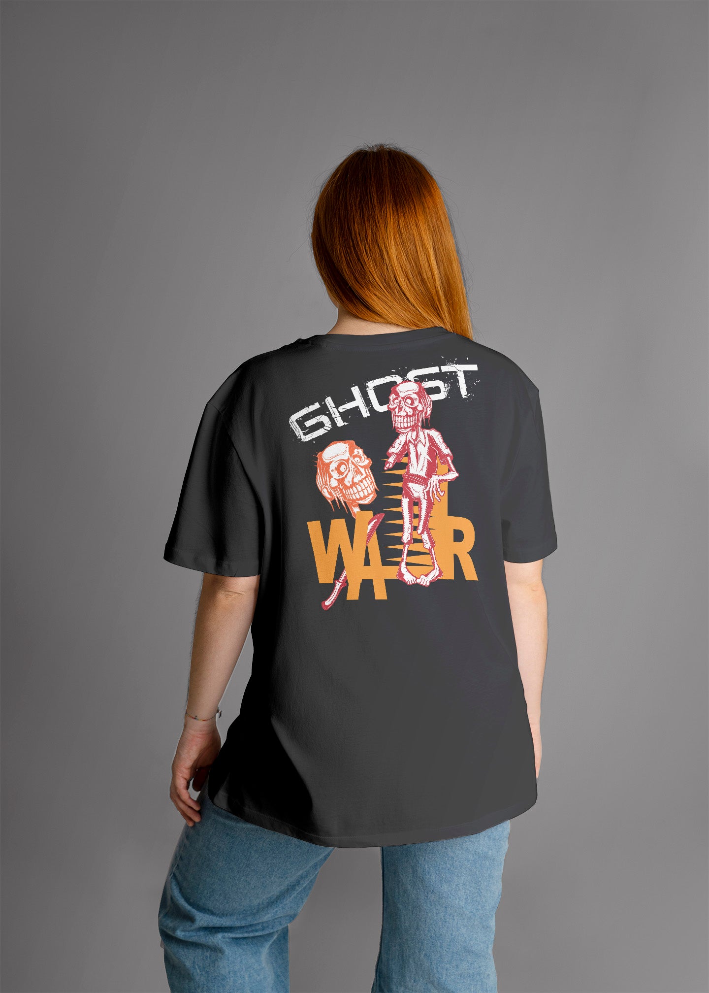 Ghost war Graphic Printed Oversized T-shirt