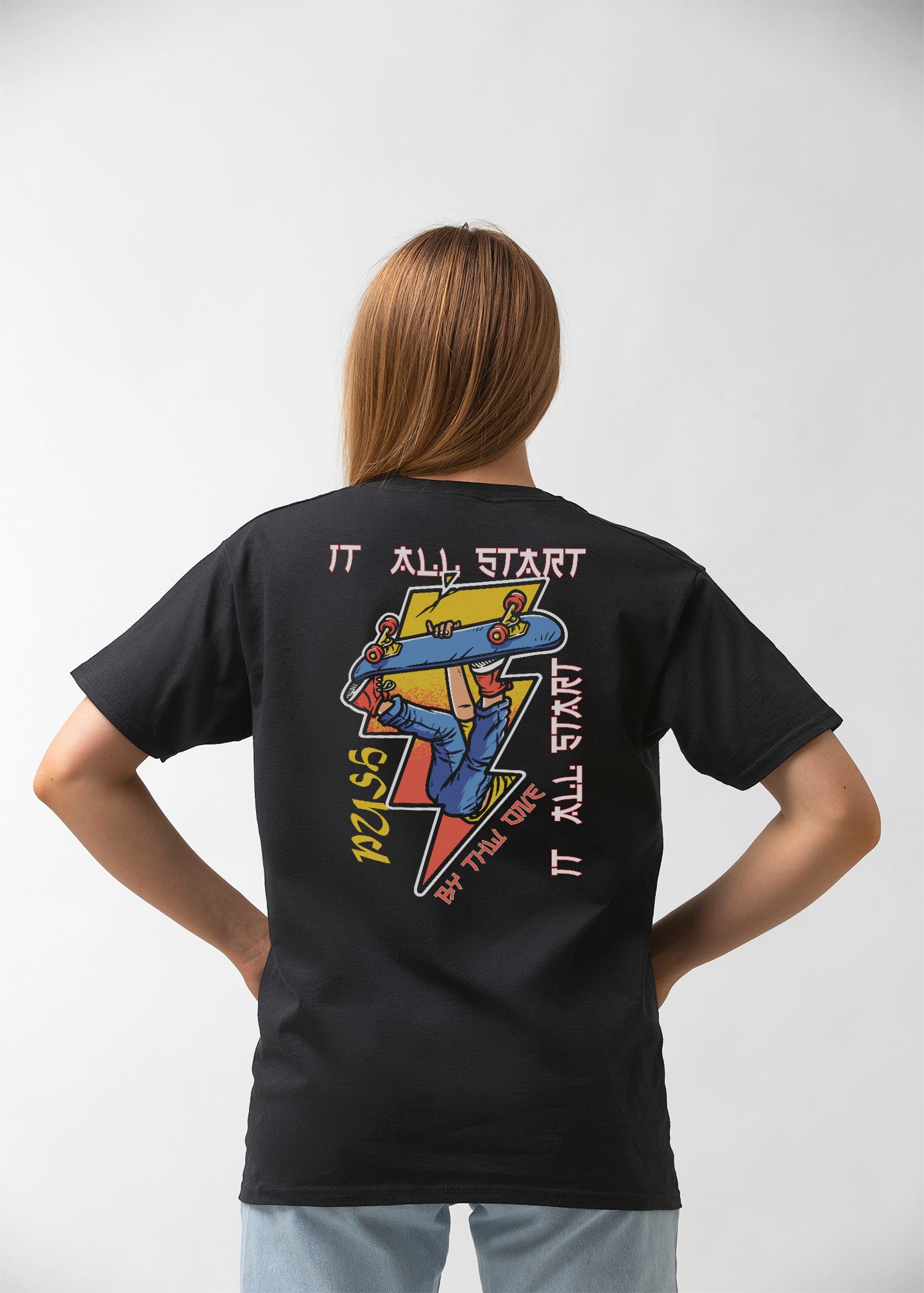 It All Start Graphic Printed Oversized T-shirt