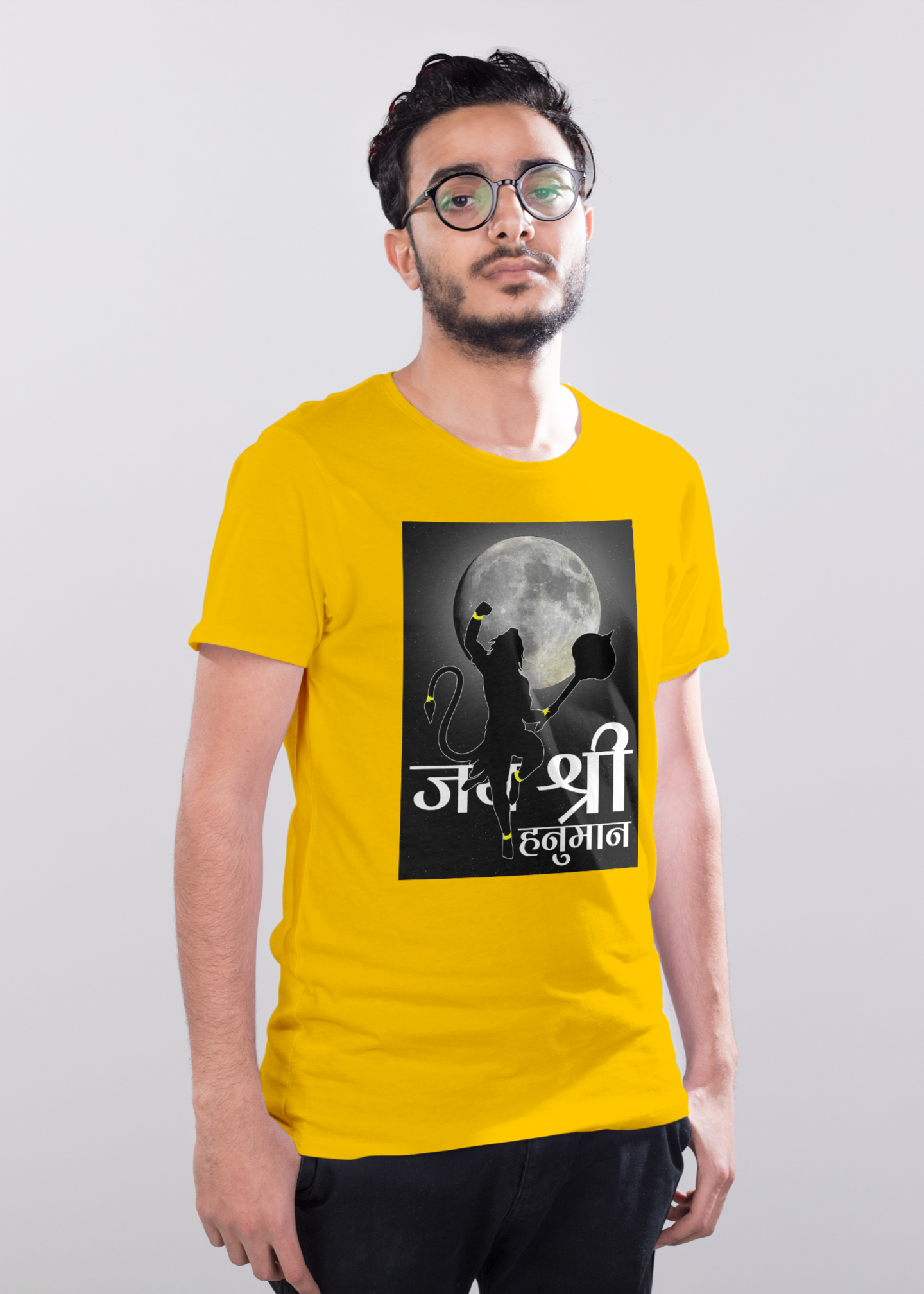 Jay Shree Hanumana Printed Half Sleeve Premium Cotton T-shirt For Men