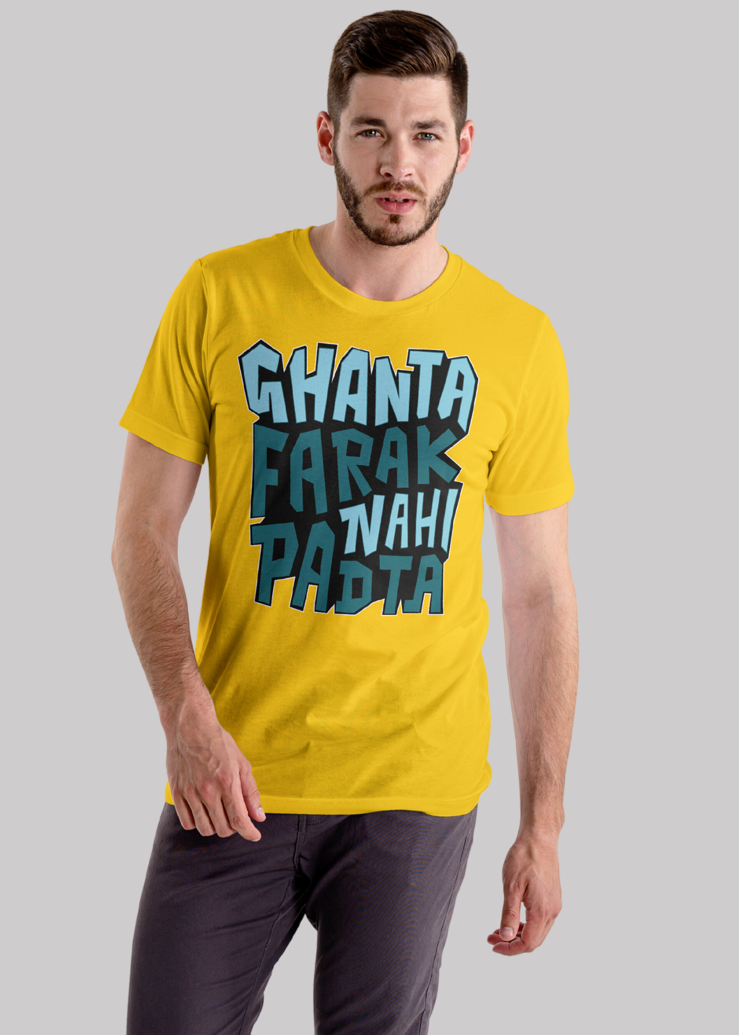 Ghanta farak nahi padta Printed Half Sleeve Premium Cotton T-shirt For Men