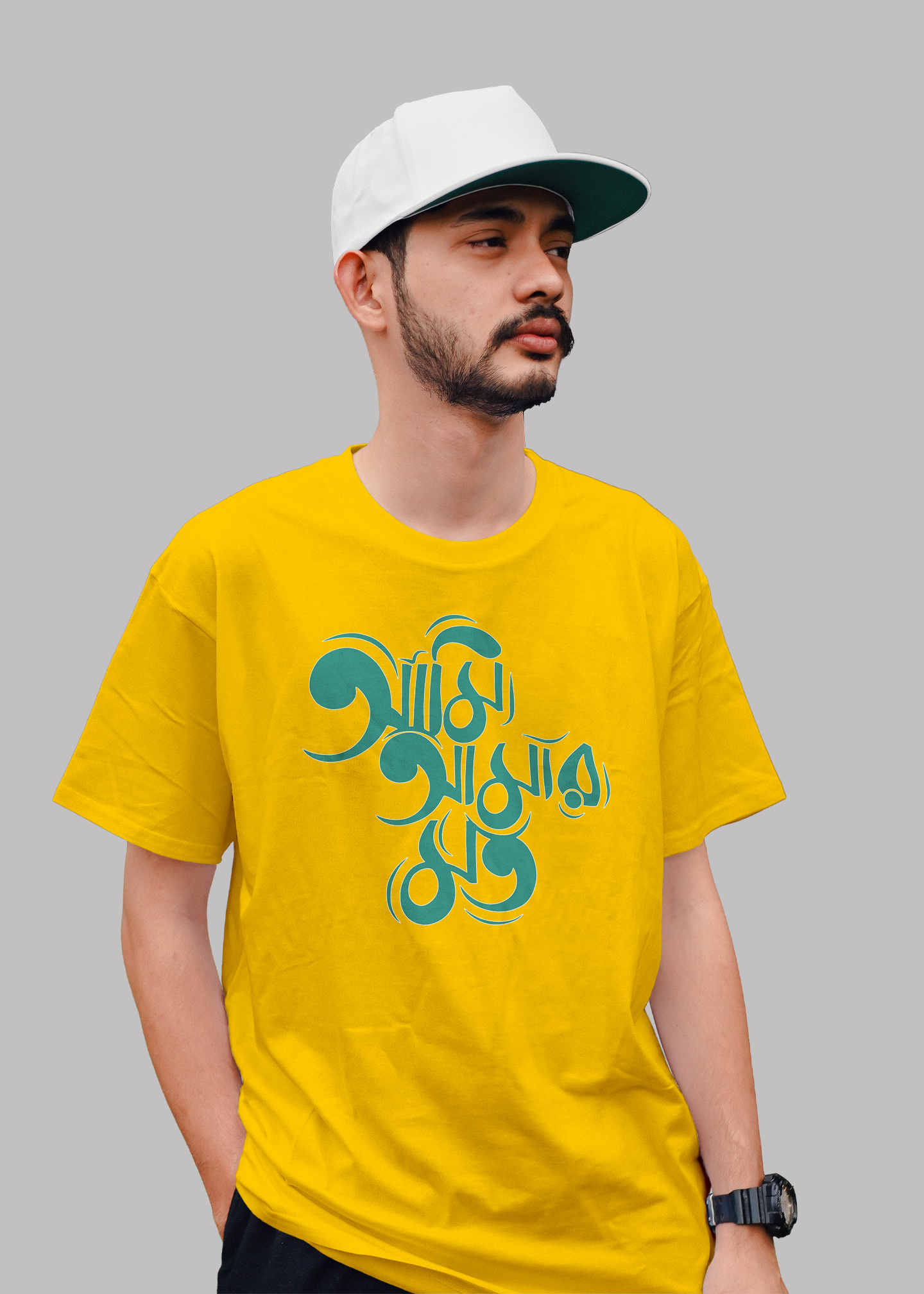 Ami amar moto bengali Printed Half Sleeve Premium Cotton T-shirt For Men