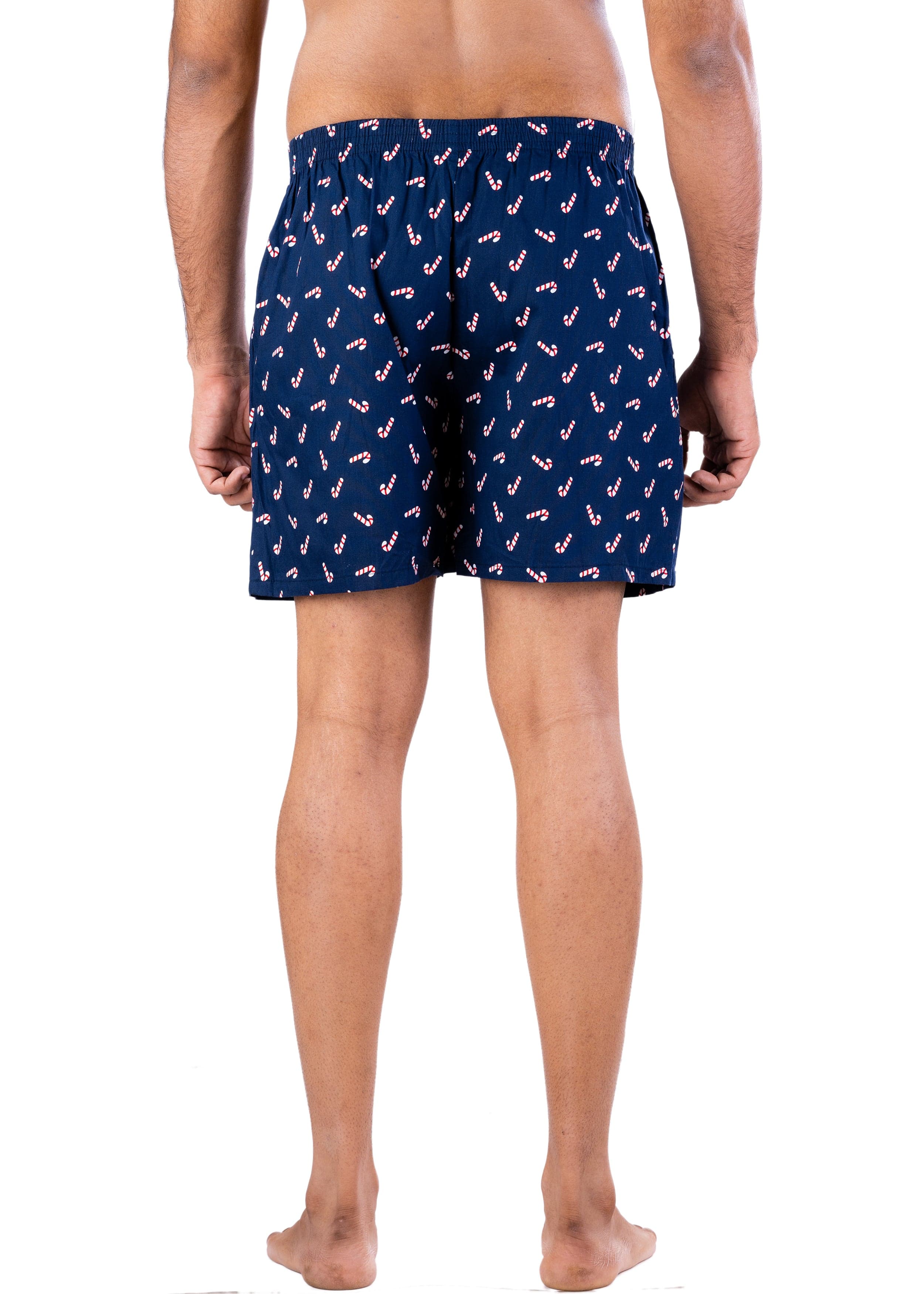 Candy Printed Navy Blue Cotton Boxer For Men