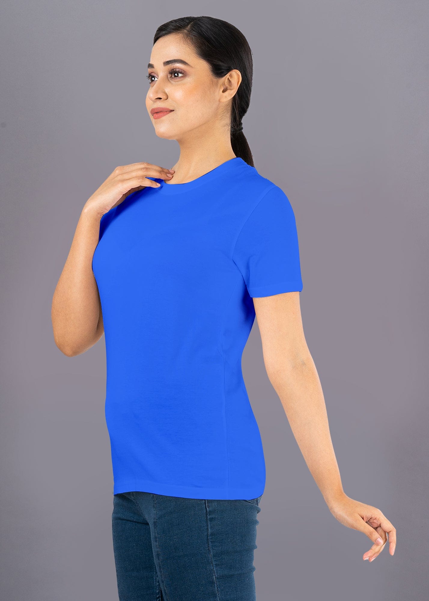 Solid Half Sleeve Premium Cotton T-shirt For Women - Regular Fit