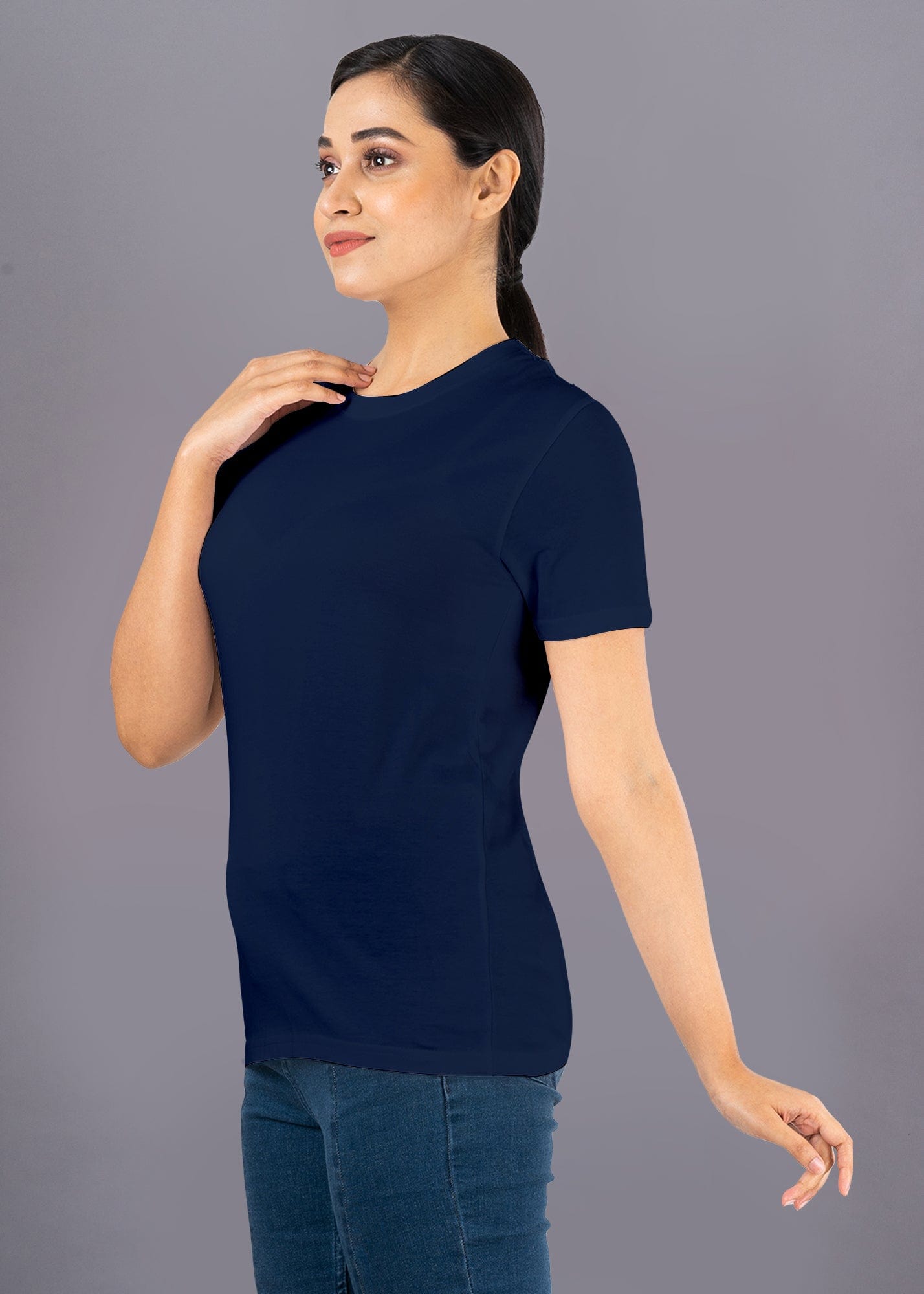 Solid Half Sleeve Premium Cotton T-shirt For Women - Regular Fit