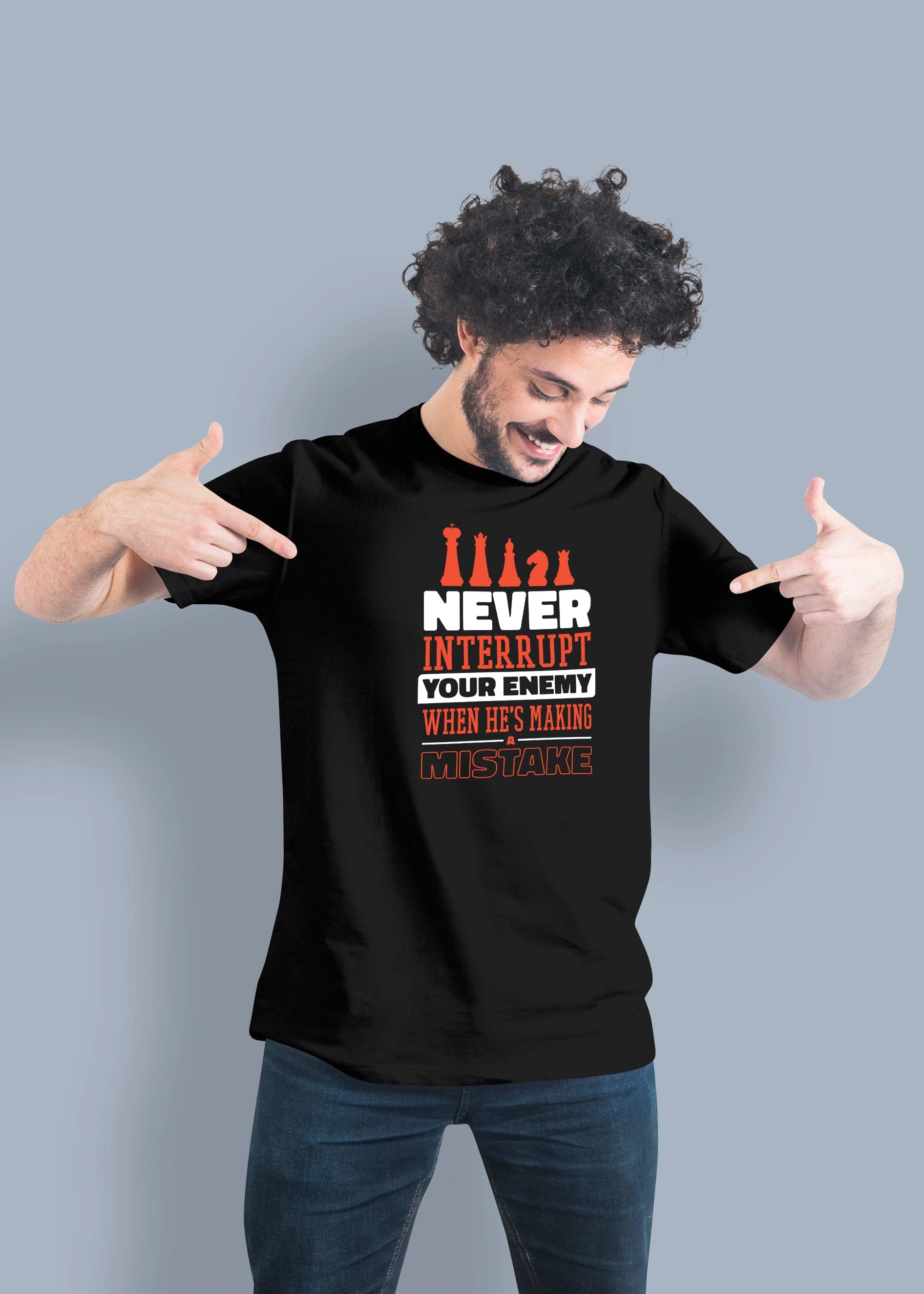 Never Interrupt Printed Half Sleeve Premium Cotton T-shirt For Men