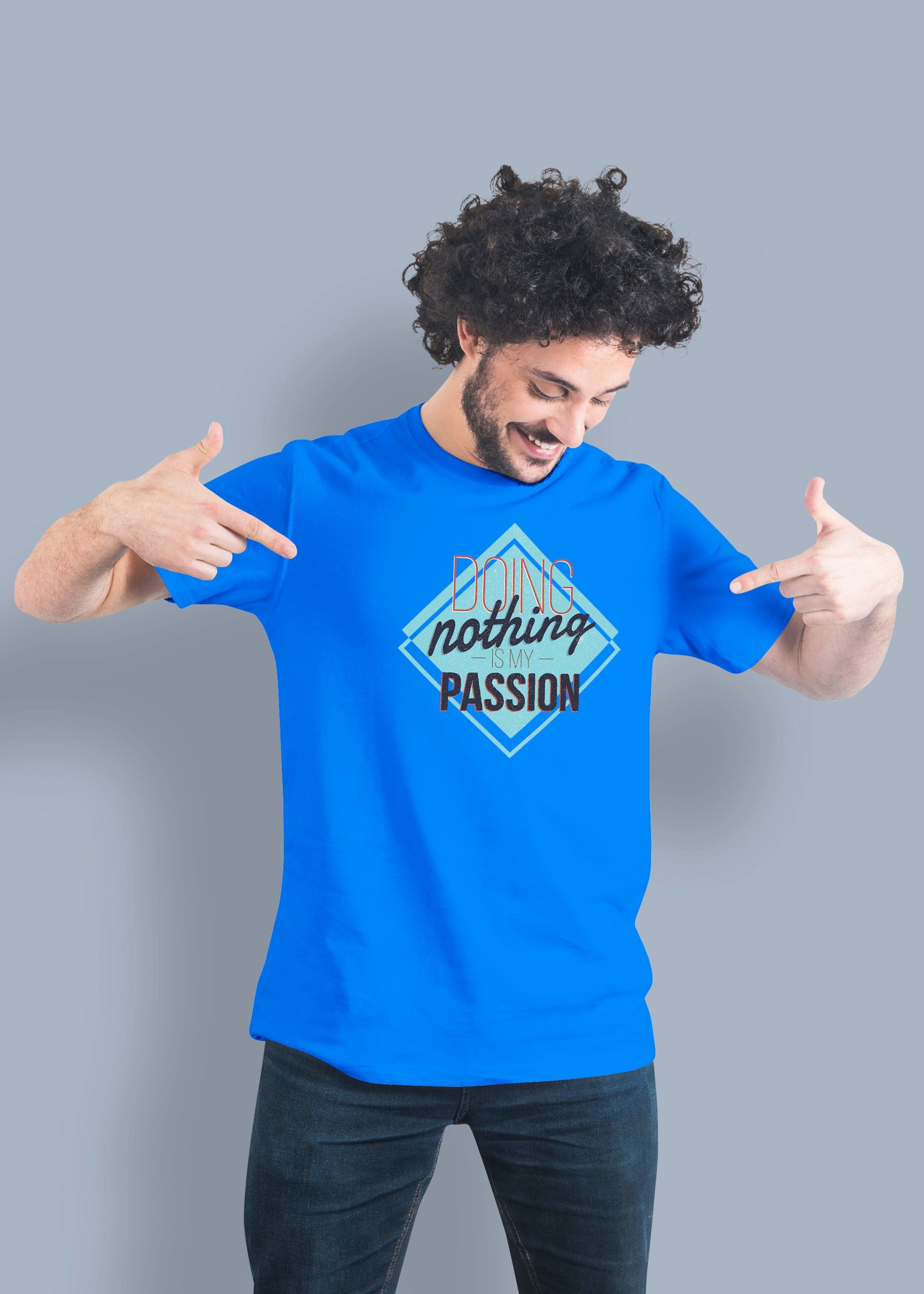 Doing Nothing Printed Half Sleeve Premium Cotton T-shirt For Men